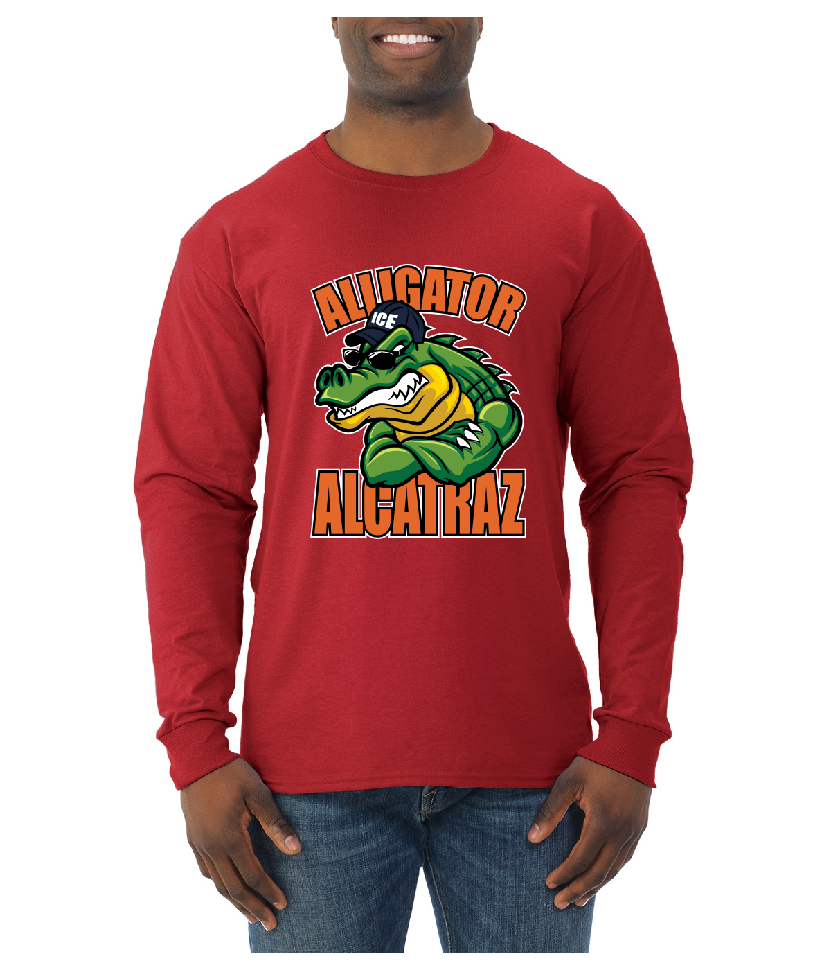 Camisa de manga larga Alligator Alcatraz Muscle Gator divertida dibujos animados Gator para hombre - Imagen 12 de 17