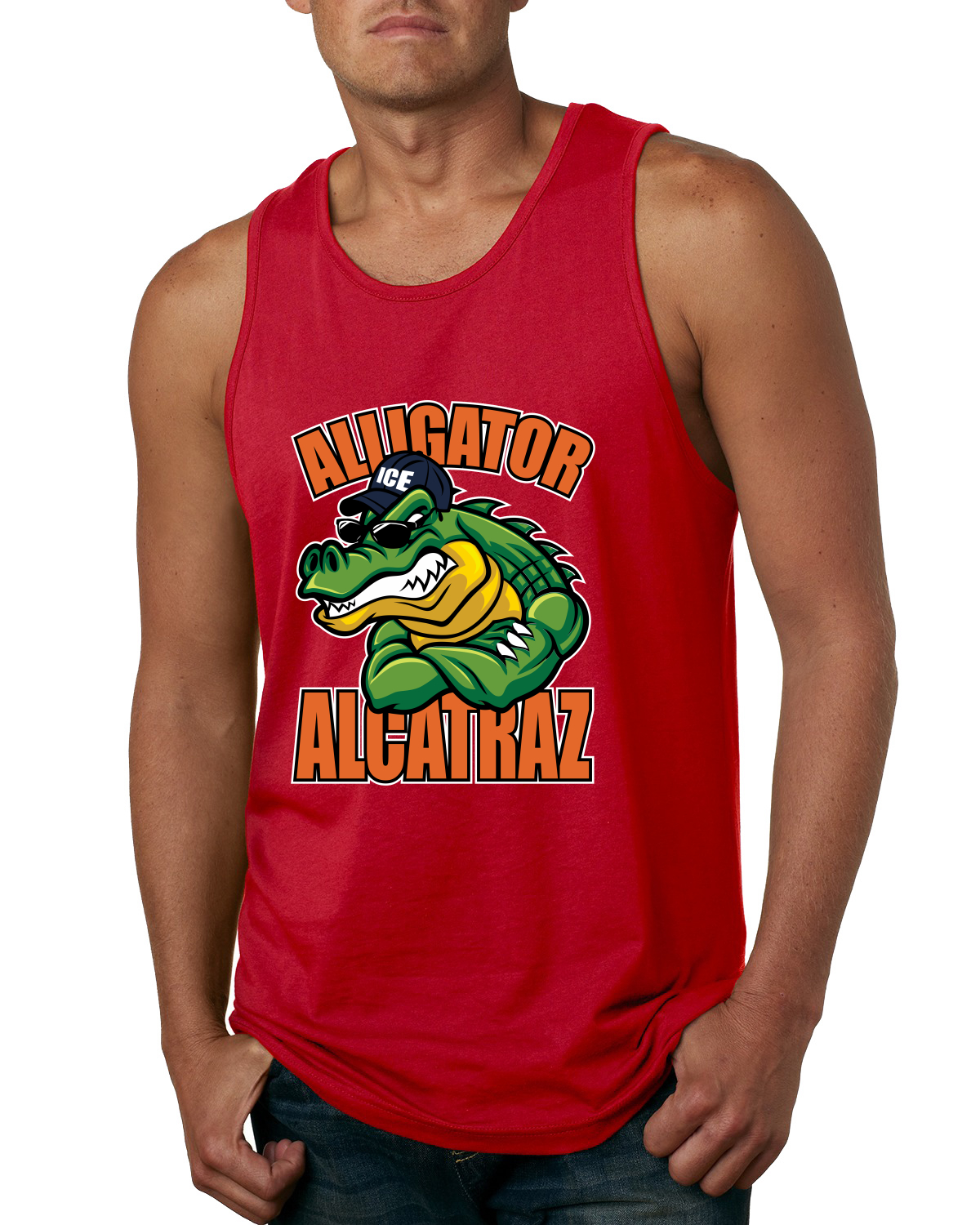 Camiseta sin mangas Alligator Alcatraz Muscle Gator divertida dibujos animados Gator para hombre - Imagen 7 de 9