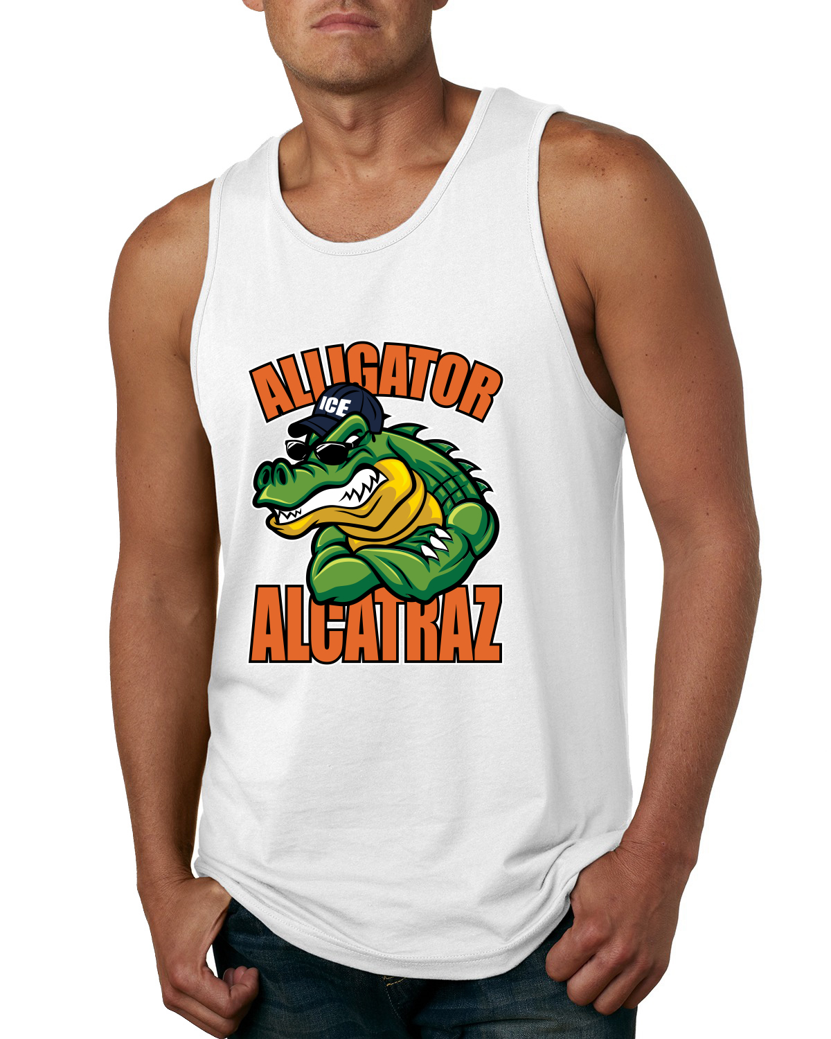 Camiseta sin mangas Alligator Alcatraz Muscle Gator divertida dibujos animados Gator para hombre - Imagen 9 de 9