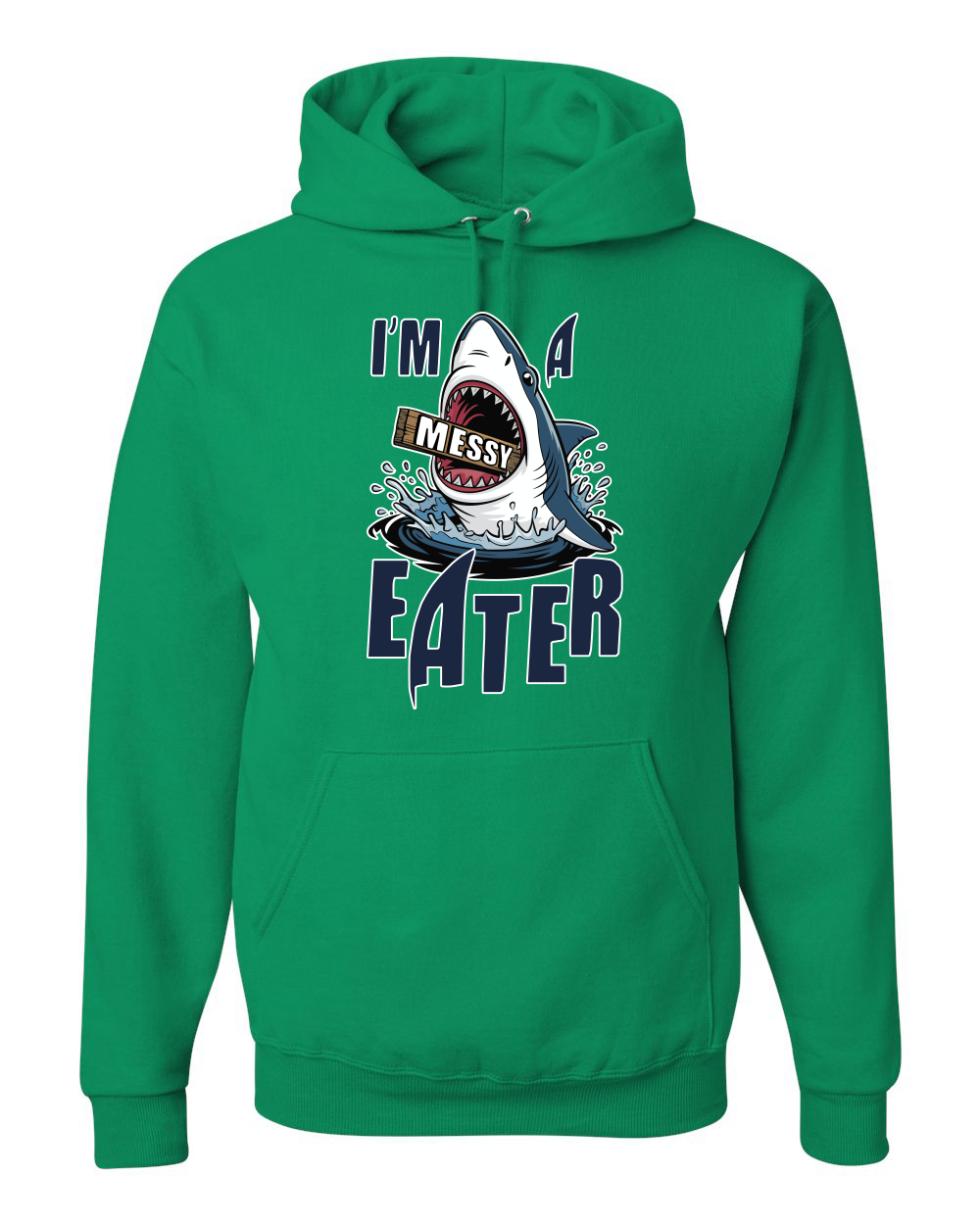 Sudadera con Capucha Divertida I’m a Messy Eater Tiburón Dibujos Animados Comida del Océano - Imagen 9 de 28