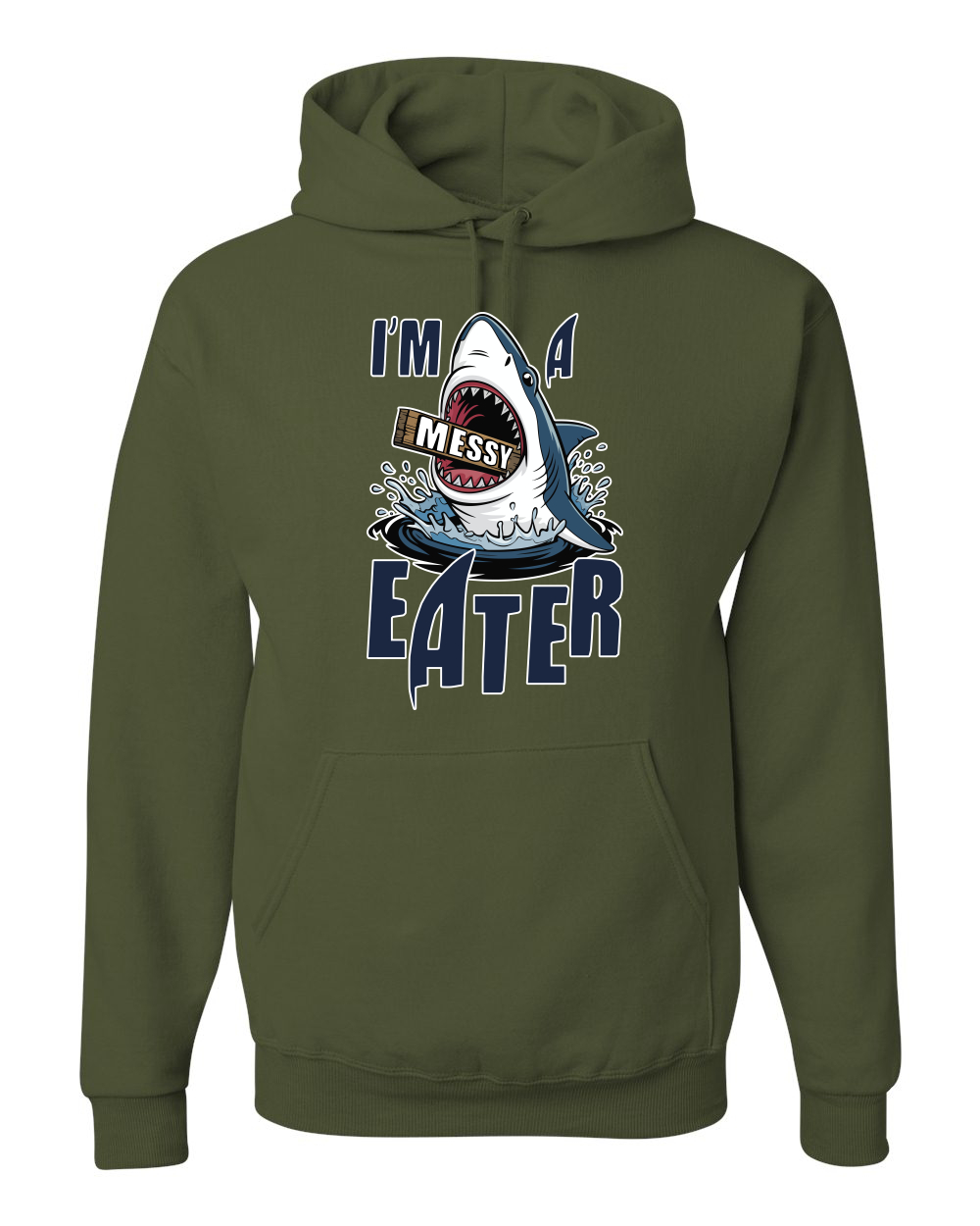 Sudadera con Capucha Divertida I’m a Messy Eater Tiburón Dibujos Animados Comida del Océano - Imagen 25 de 28