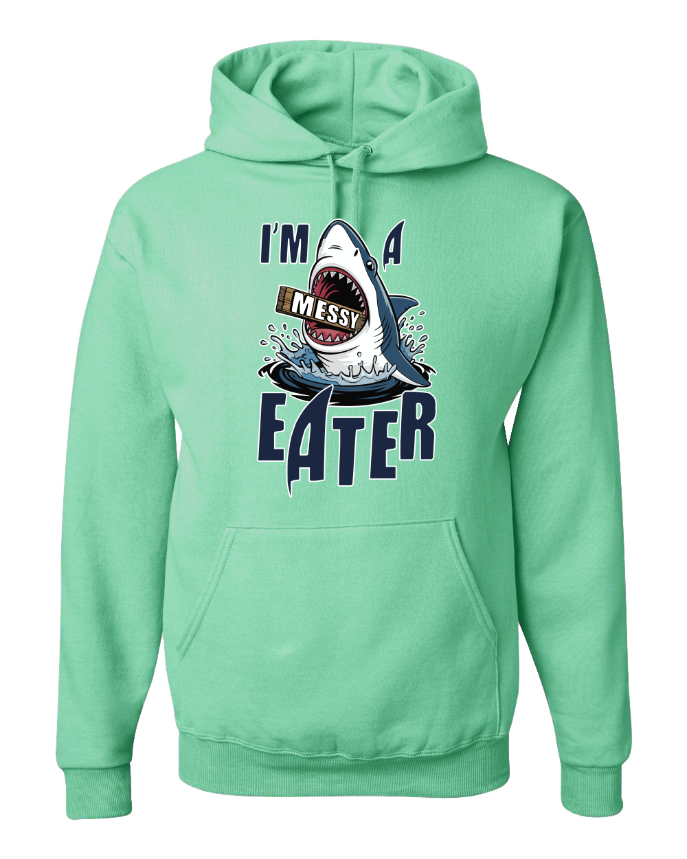 Sudadera con Capucha Divertida I’m a Messy Eater Tiburón Dibujos Animados Comida del Océano - Imagen 24 de 28