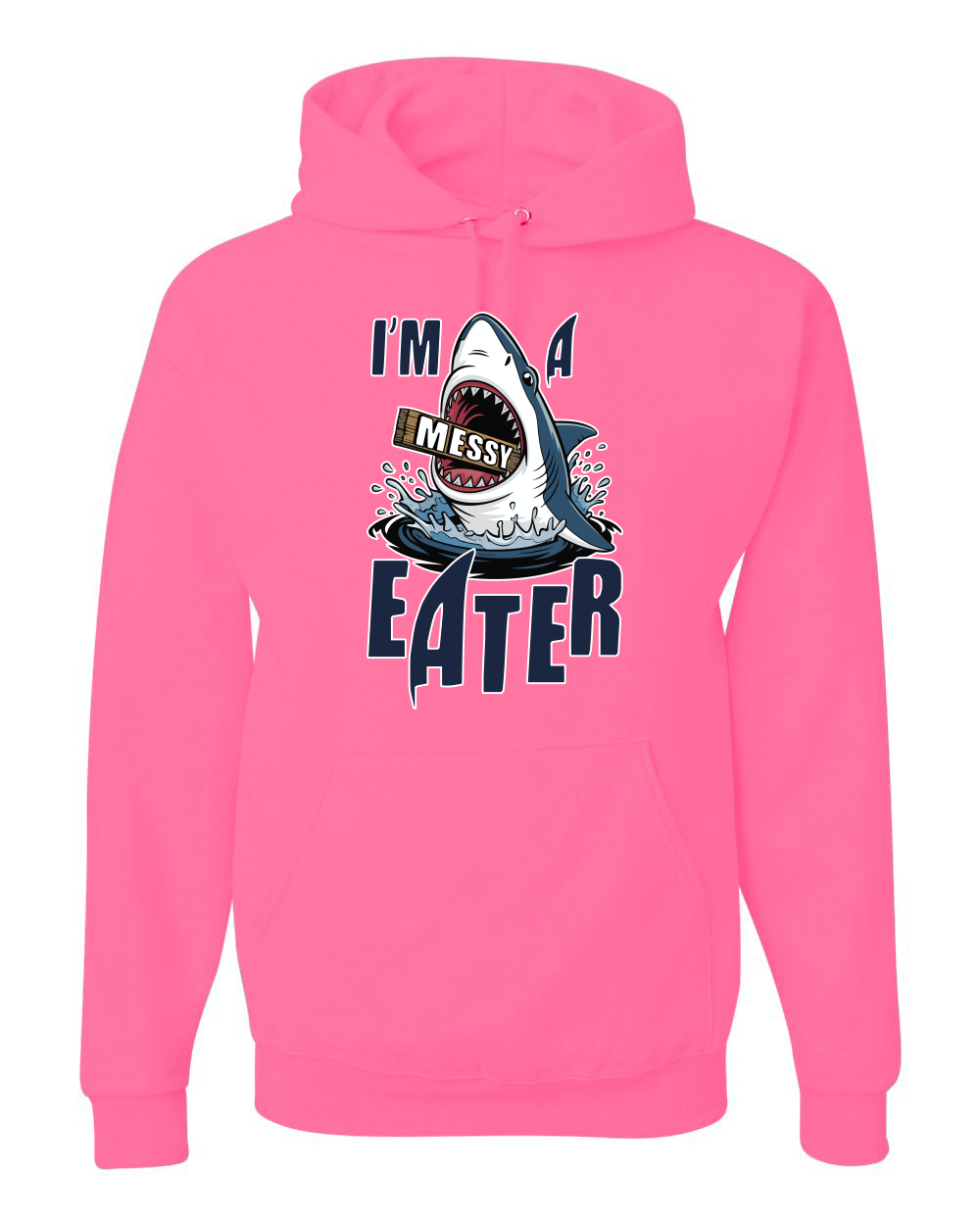 Sudadera con Capucha Divertida I’m a Messy Eater Tiburón Dibujos Animados Comida del Océano - Imagen 13 de 28