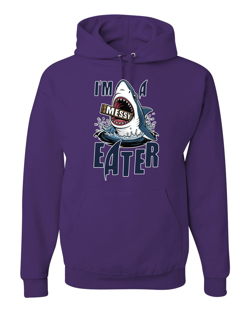 Sudadera con Capucha Divertida I’m a Messy Eater Tiburón Dibujos Animados Comida del Océano - Imagen 15 de 28