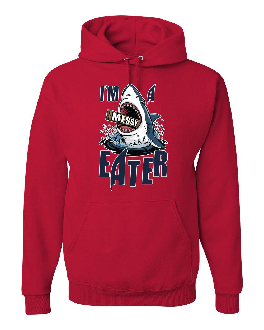 Sudadera con Capucha Divertida I’m a Messy Eater Tiburón Dibujos Animados Comida del Océano - Imagen 16 de 28