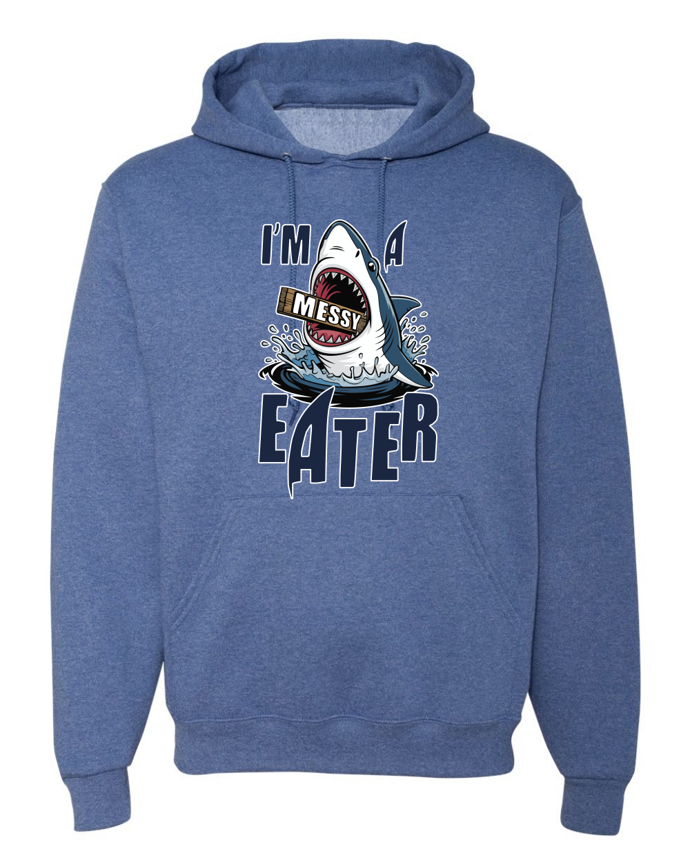 Sudadera con Capucha Divertida I’m a Messy Eater Tiburón Dibujos Animados Comida del Océano - Imagen 18 de 28