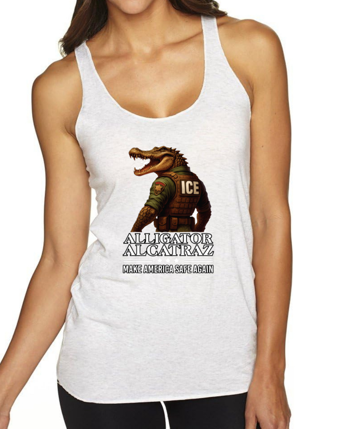 Camiseta sin mangas Alligator Alcatraz Florida Make America Safe Again espalda deportiva - Imagen 7 de 16