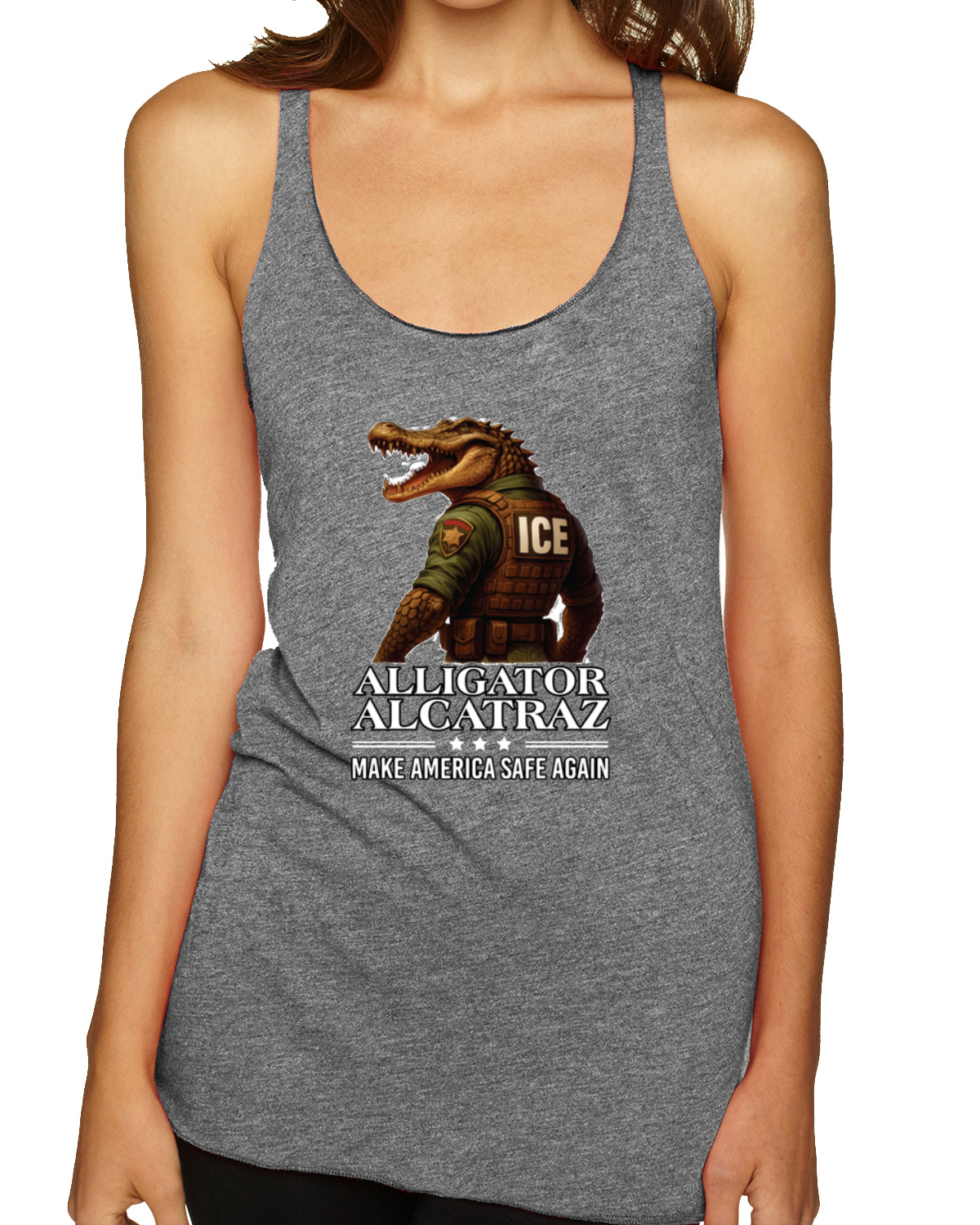 Camiseta sin mangas Alligator Alcatraz Florida Make America Safe Again espalda deportiva - Imagen 8 de 16