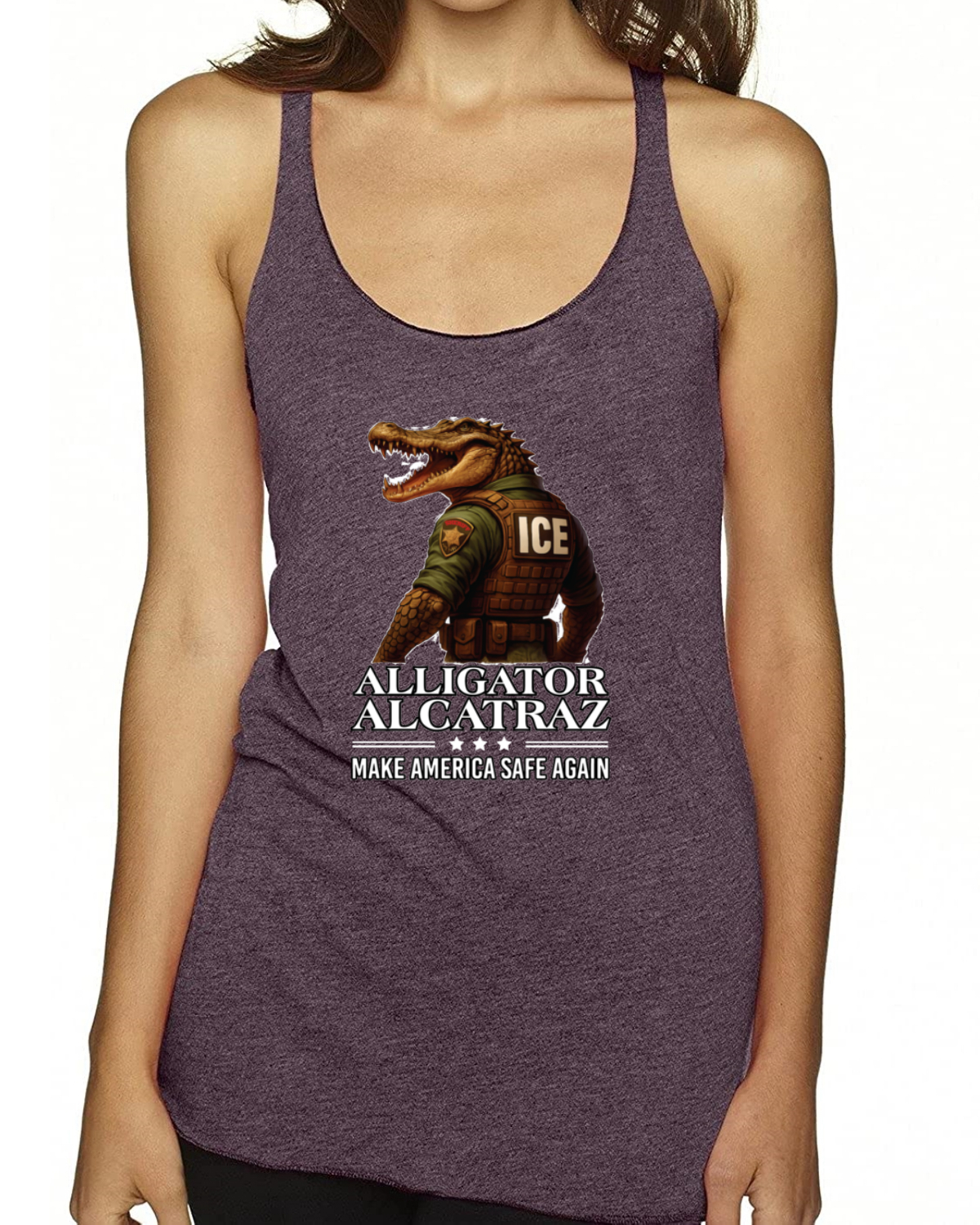 Camiseta sin mangas Alligator Alcatraz Florida Make America Safe Again espalda deportiva - Imagen 16 de 16