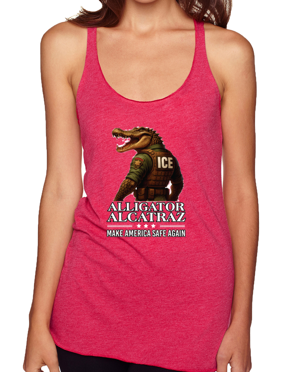 Camiseta sin mangas Alligator Alcatraz Florida Make America Safe Again espalda deportiva - Imagen 14 de 16