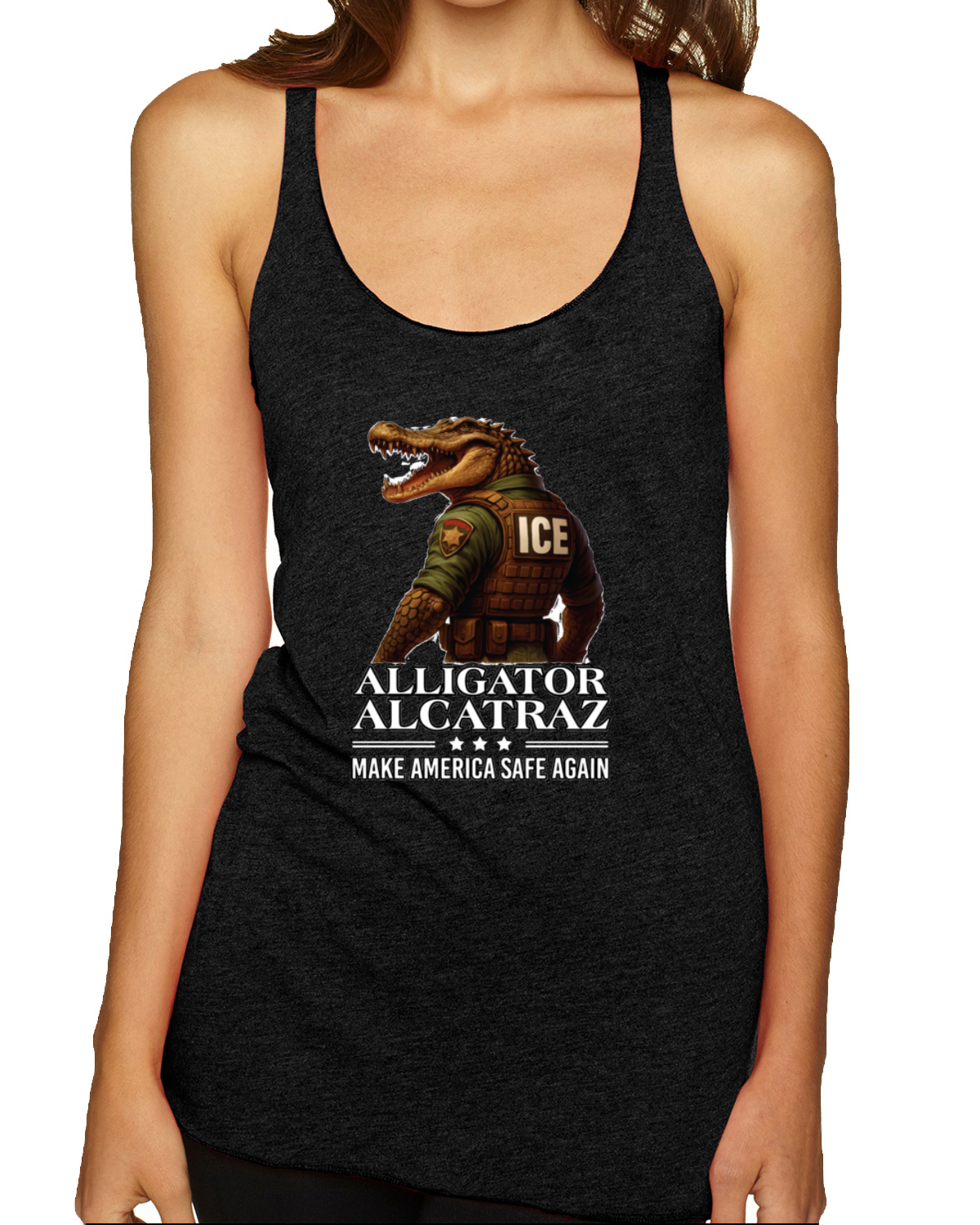 Camiseta sin mangas Alligator Alcatraz Florida Make America Safe Again espalda deportiva - Imagen 9 de 16