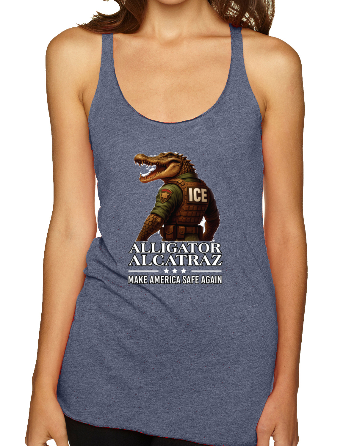 Camiseta sin mangas Alligator Alcatraz Florida Make America Safe Again espalda deportiva - Imagen 10 de 16