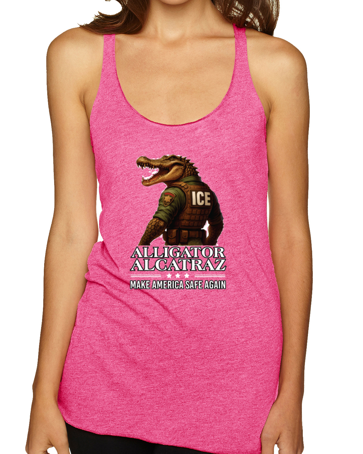 Camiseta sin mangas Alligator Alcatraz Florida Make America Safe Again espalda deportiva - Imagen 15 de 16