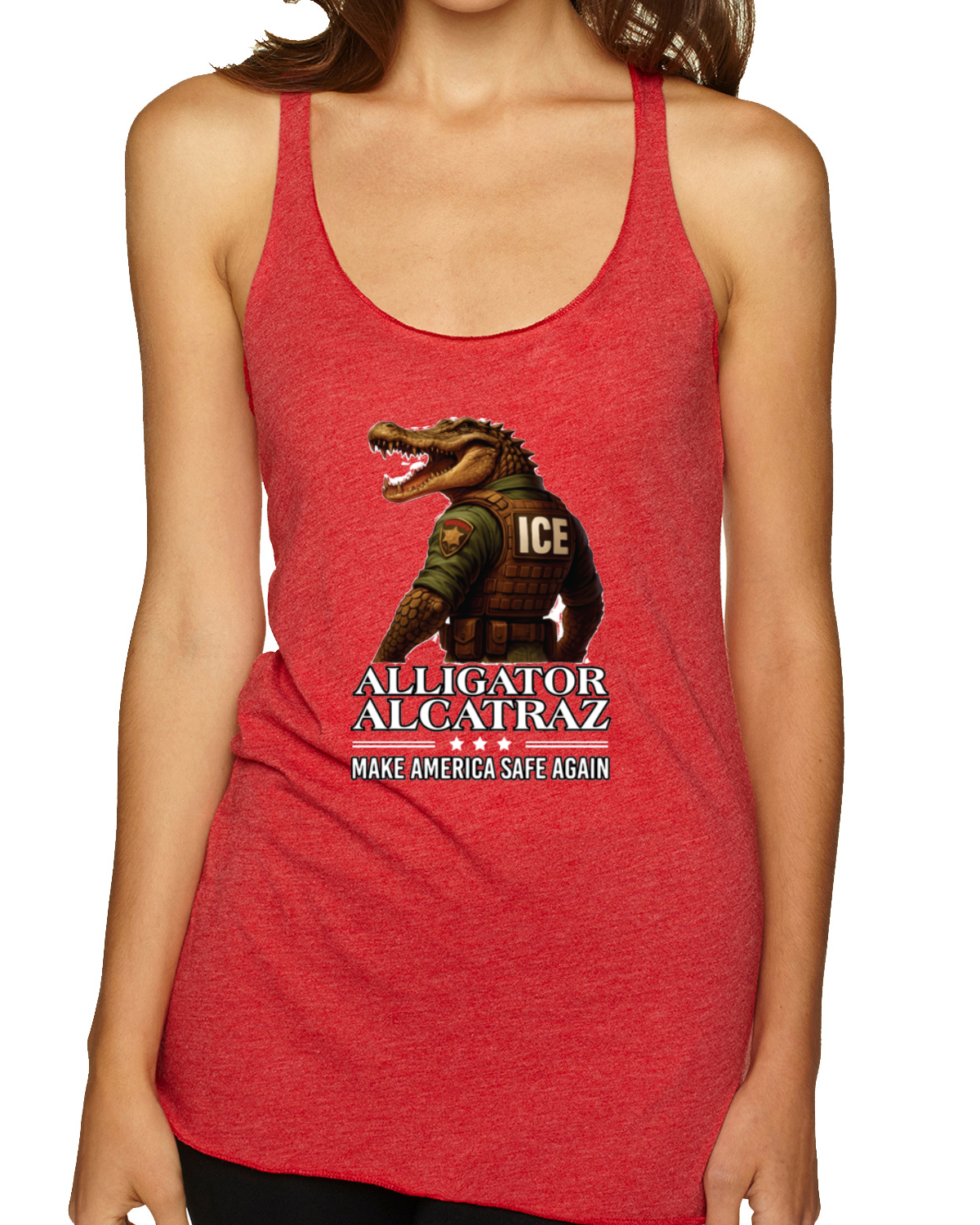 Camiseta sin mangas Alligator Alcatraz Florida Make America Safe Again espalda deportiva - Imagen 11 de 16