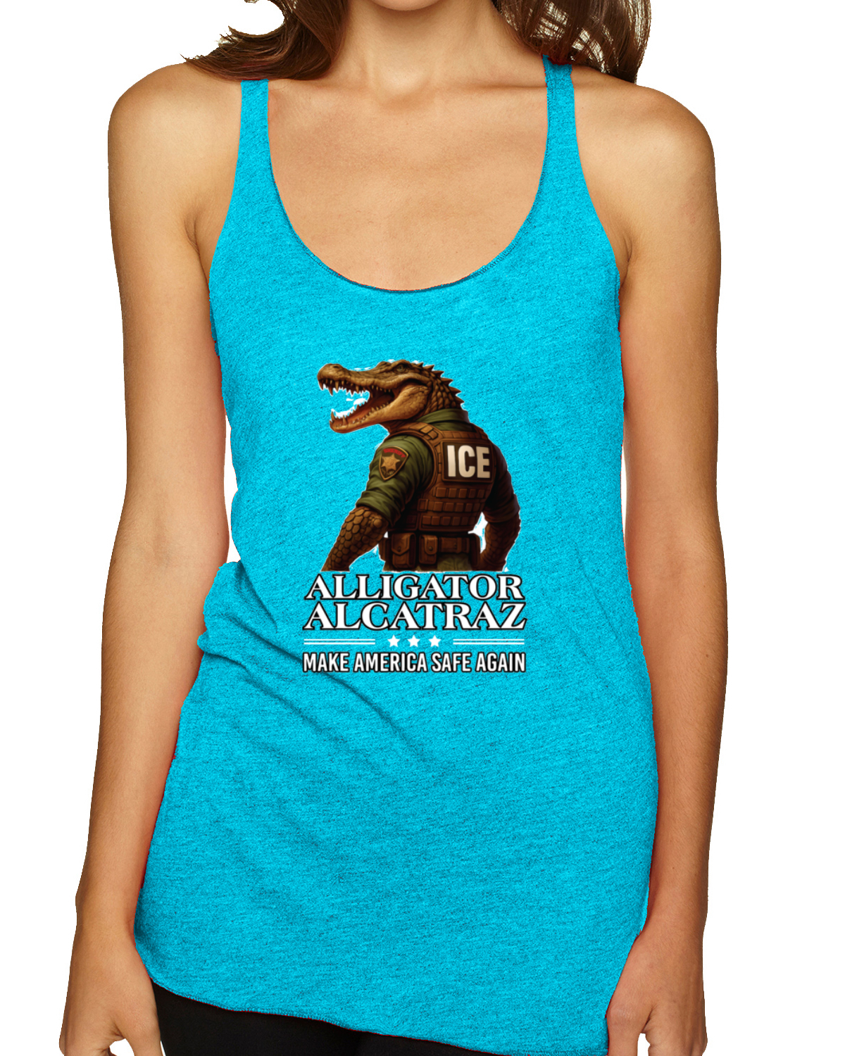 Camiseta sin mangas Alligator Alcatraz Florida Make America Safe Again espalda deportiva - Imagen 13 de 16
