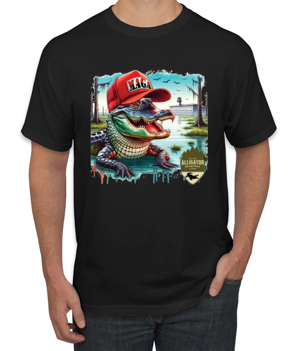 Camiseta para hombre Alligator Alcatraz Everglades divertida inmigración americana - Imagen 3 de 28