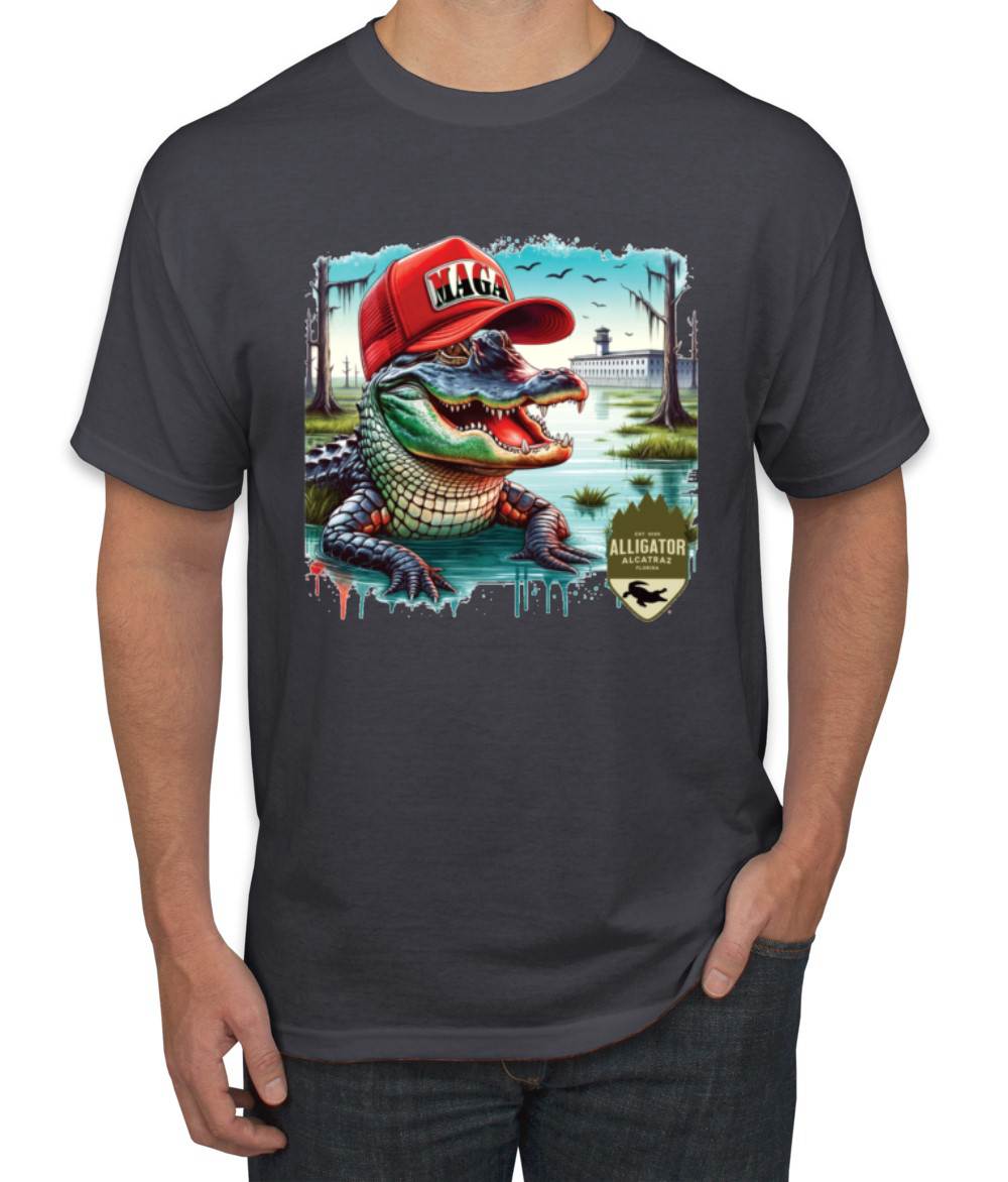 Camiseta para hombre Alligator Alcatraz Everglades divertida inmigración americana - Imagen 4 de 28