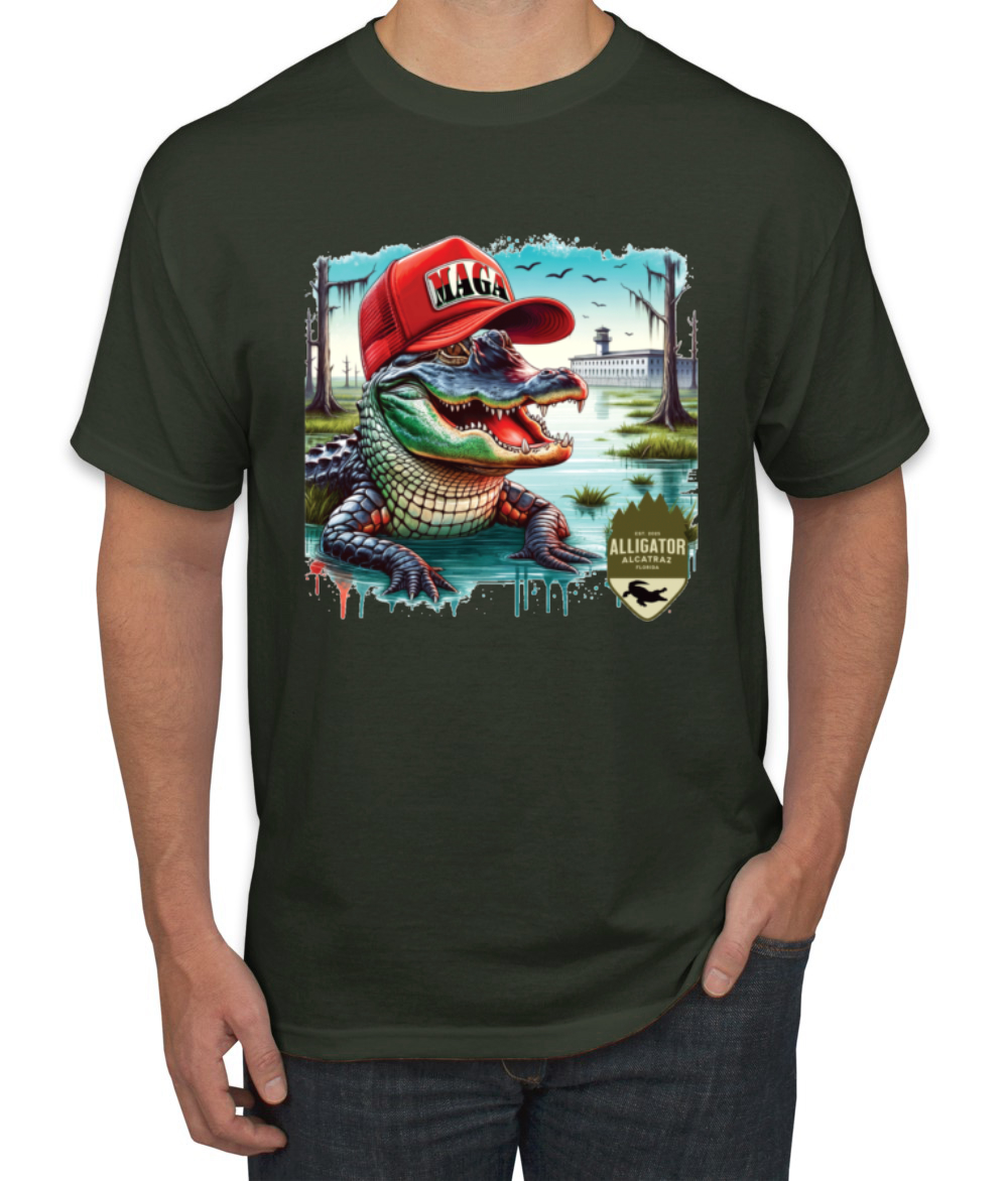 Camiseta para hombre Alligator Alcatraz Everglades divertida inmigración americana - Imagen 5 de 28