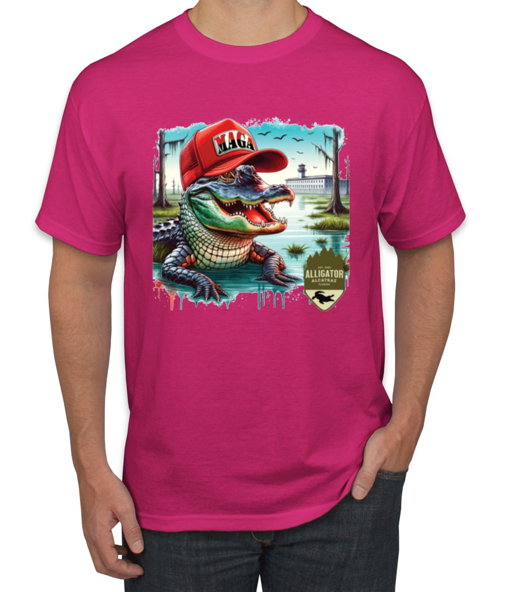 Camiseta para hombre Alligator Alcatraz Everglades divertida inmigración americana - Imagen 6 de 28