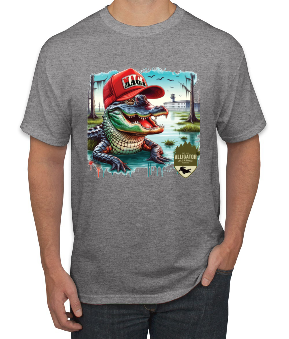 Camiseta para hombre Alligator Alcatraz Everglades divertida inmigración americana - Imagen 8 de 28