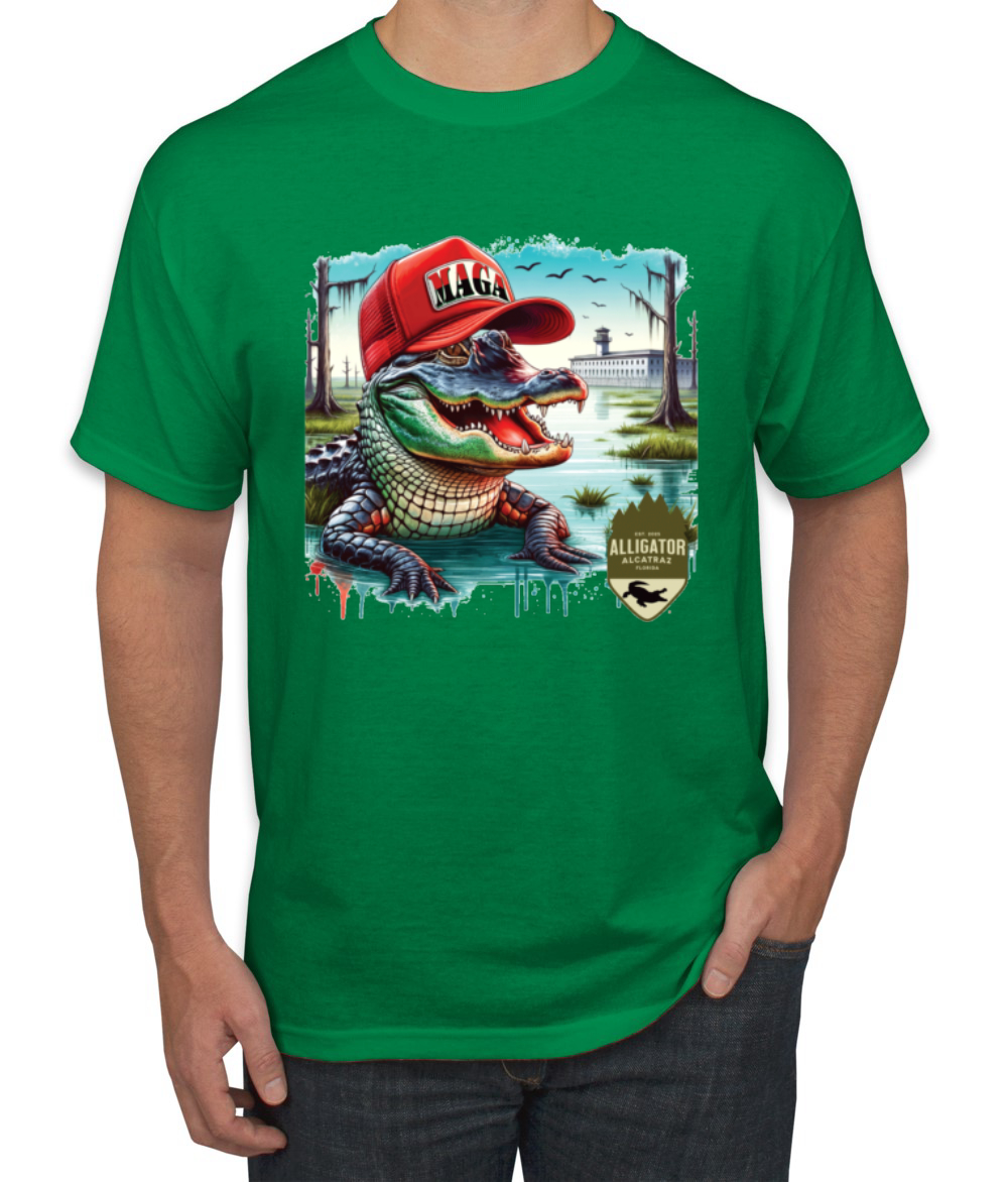 Camiseta para hombre Alligator Alcatraz Everglades divertida inmigración americana - Imagen 9 de 28