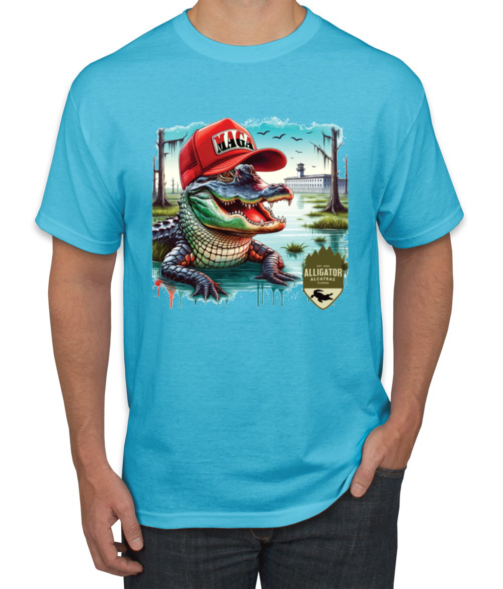 Camiseta para hombre Alligator Alcatraz Everglades divertida inmigración americana - Imagen 26 de 28
