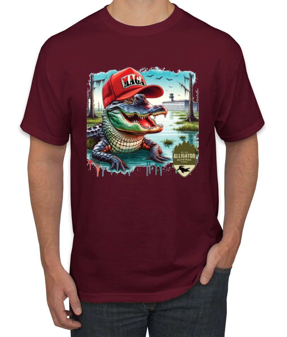 Camiseta para hombre Alligator Alcatraz Everglades divertida inmigración americana - Imagen 11 de 28