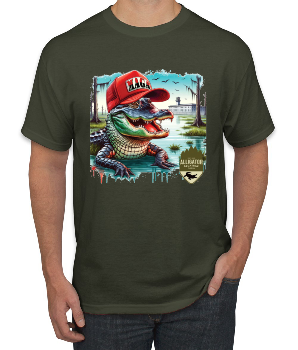 Camiseta para hombre Alligator Alcatraz Everglades divertida inmigración americana - Imagen 27 de 28
