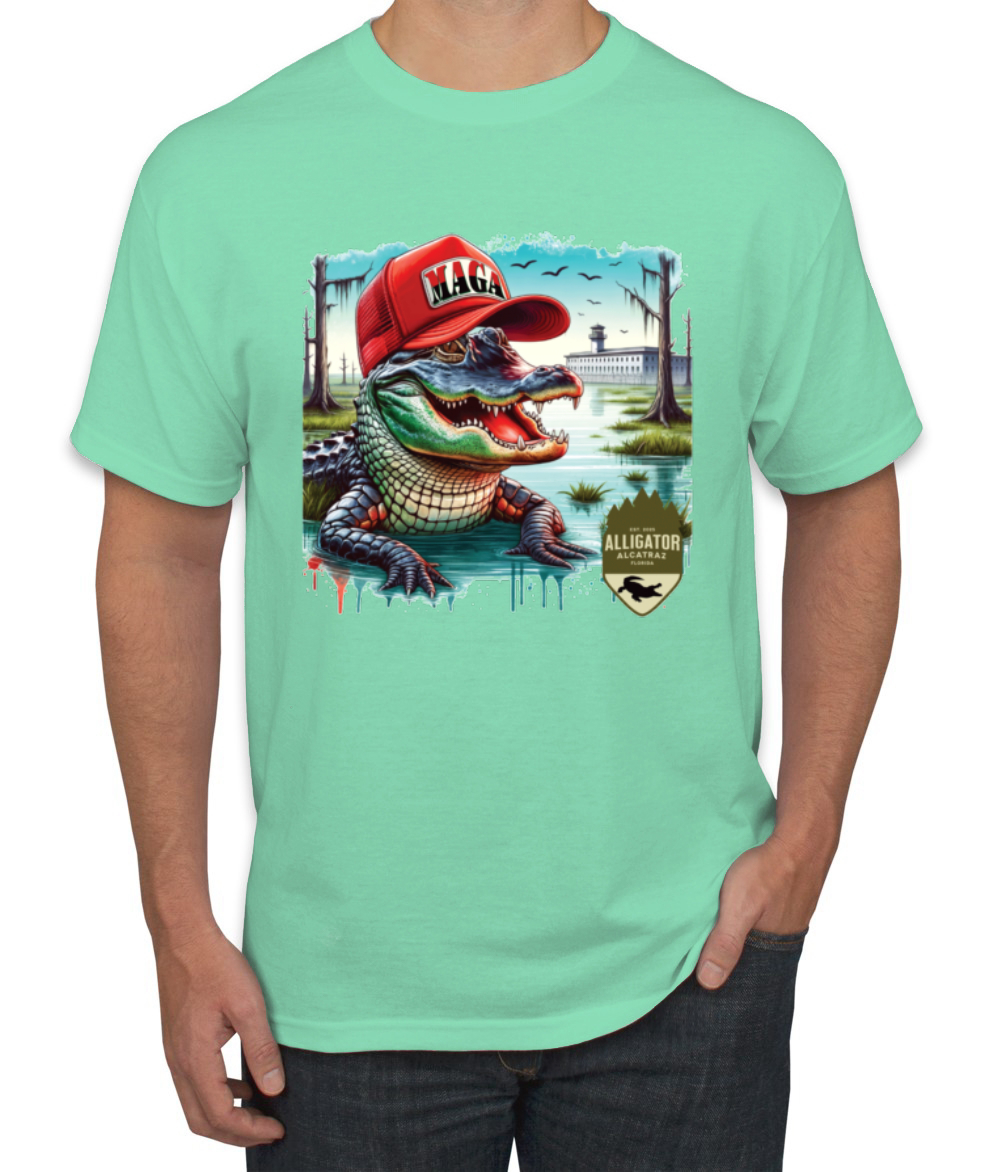 Camiseta para hombre Alligator Alcatraz Everglades divertida inmigración americana - Imagen 23 de 28