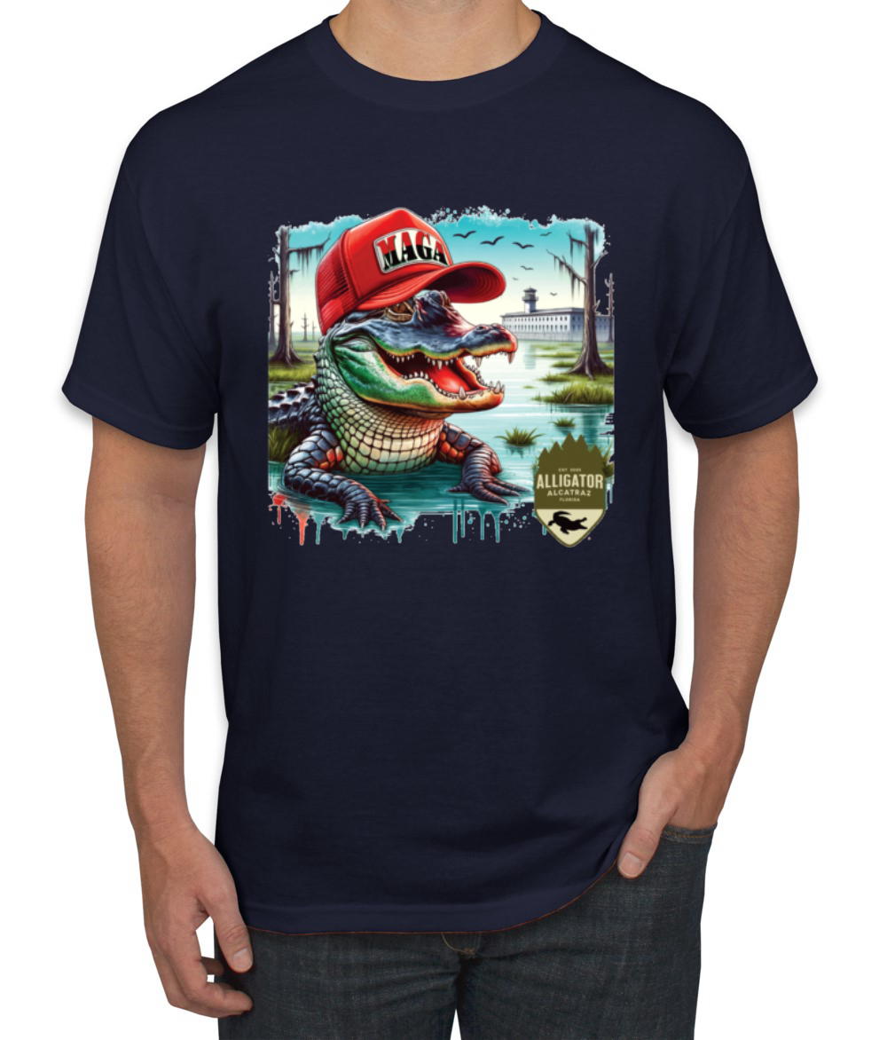 Camiseta para hombre Alligator Alcatraz Everglades divertida inmigración americana - Imagen 12 de 28