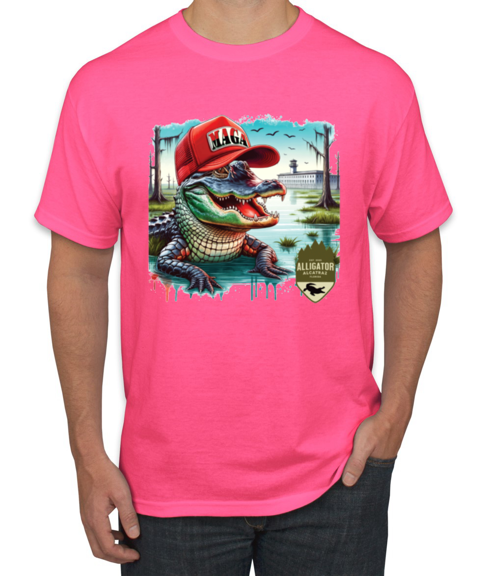 Camiseta para hombre Alligator Alcatraz Everglades divertida inmigración americana - Imagen 13 de 28