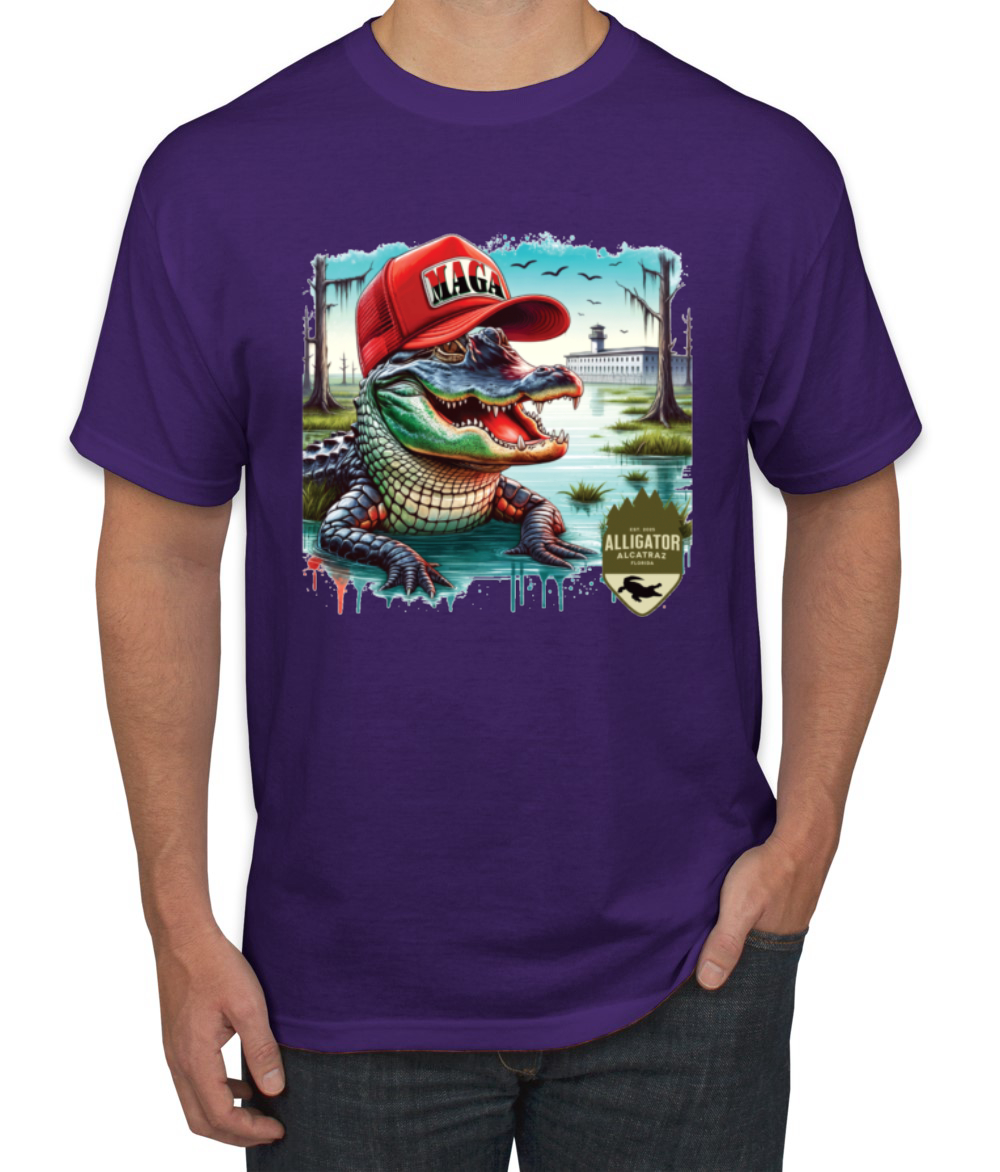 Camiseta para hombre Alligator Alcatraz Everglades divertida inmigración americana - Imagen 15 de 28