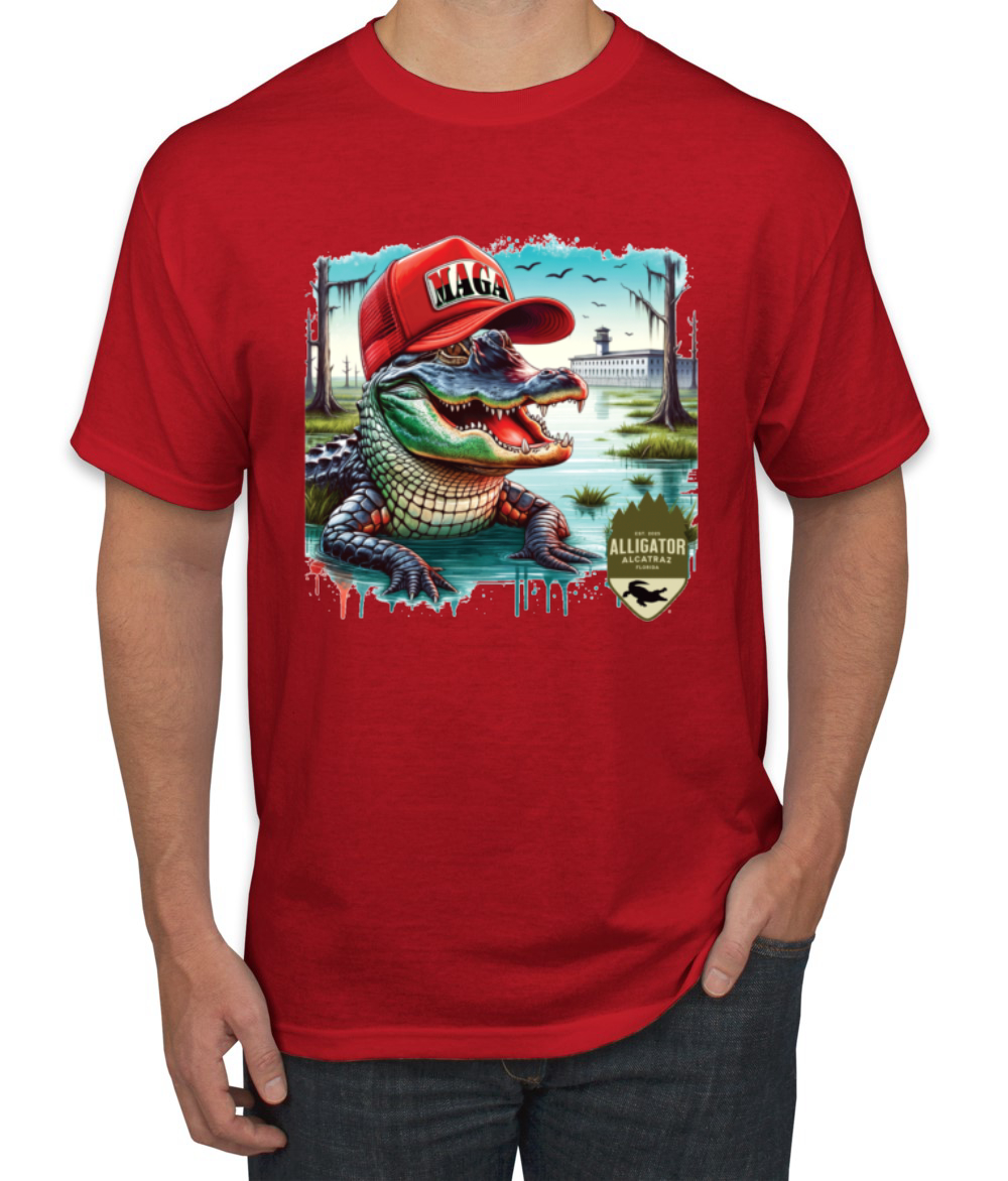 Camiseta para hombre Alligator Alcatraz Everglades divertida inmigración americana - Imagen 16 de 28