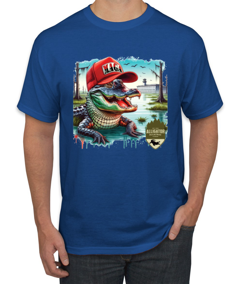 Camiseta para hombre Alligator Alcatraz Everglades divertida inmigración americana - Imagen 17 de 28