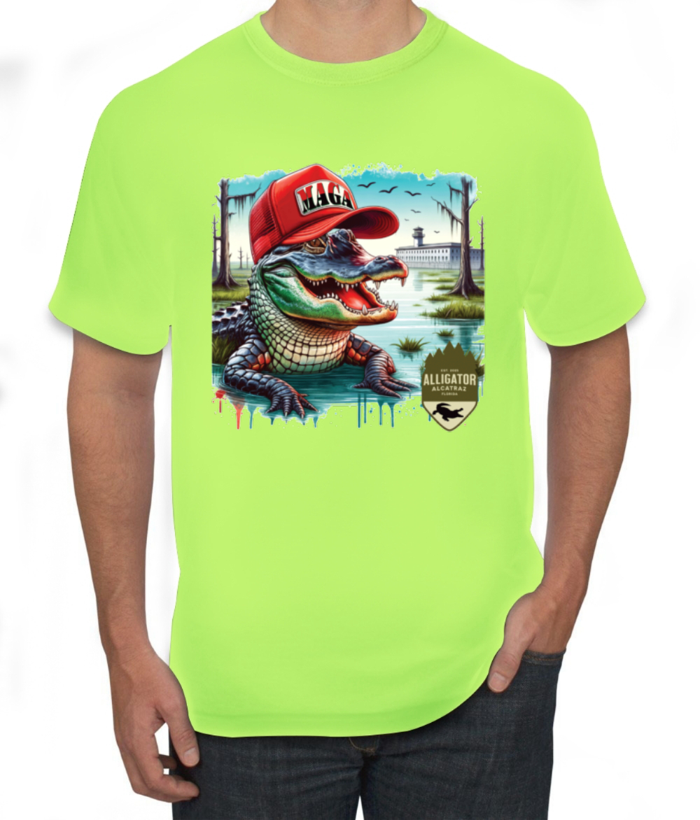 Camiseta para hombre Alligator Alcatraz Everglades divertida inmigración americana - Imagen 22 de 28