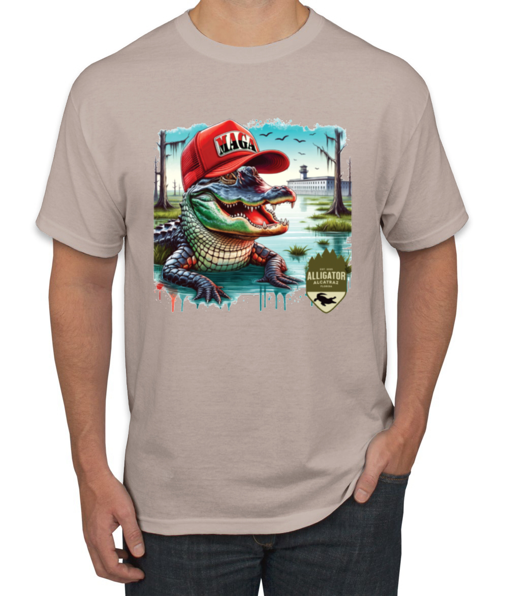 Camiseta para hombre Alligator Alcatraz Everglades divertida inmigración americana - Imagen 28 de 28