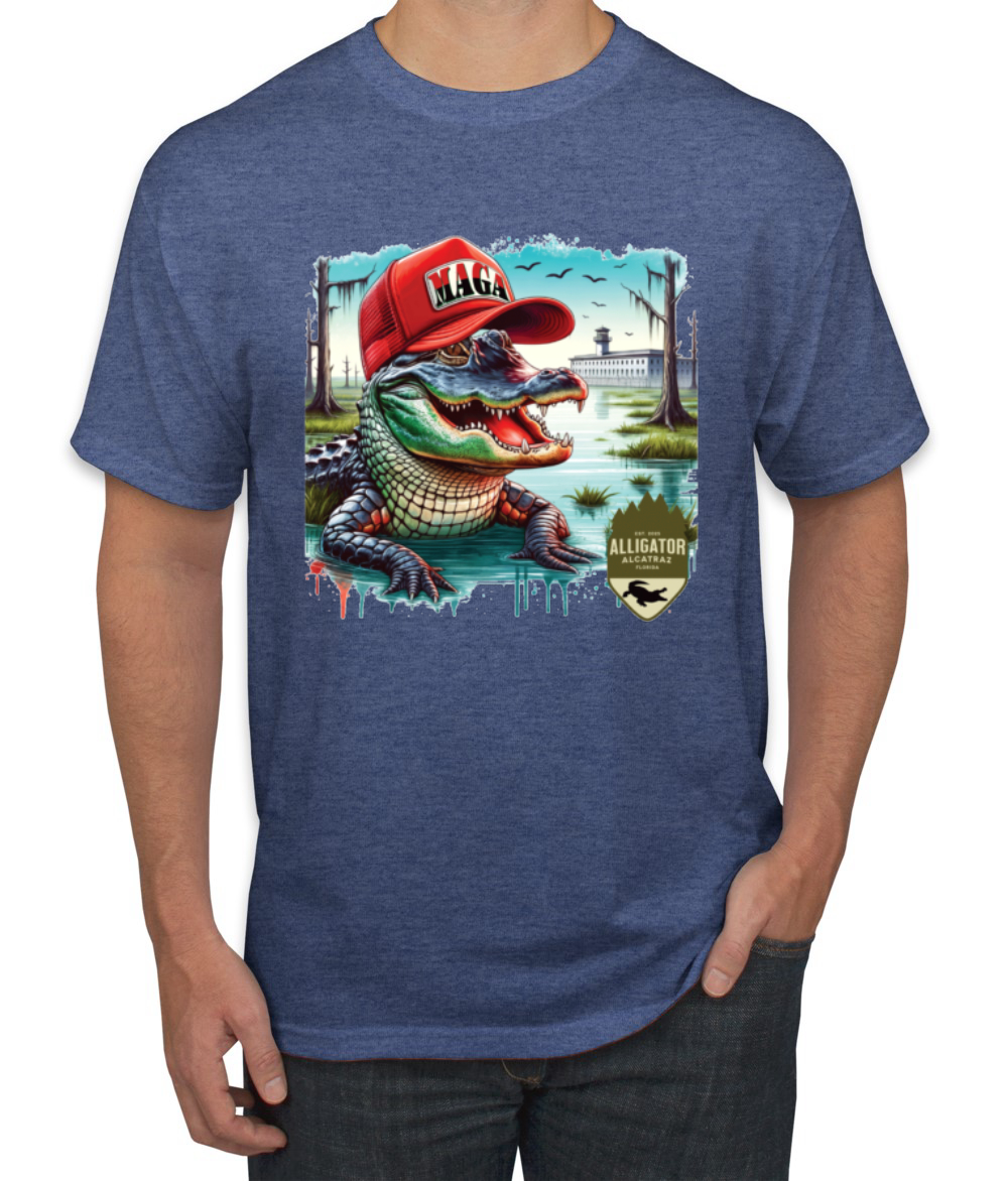 Camiseta para hombre Alligator Alcatraz Everglades divertida inmigración americana - Imagen 18 de 28