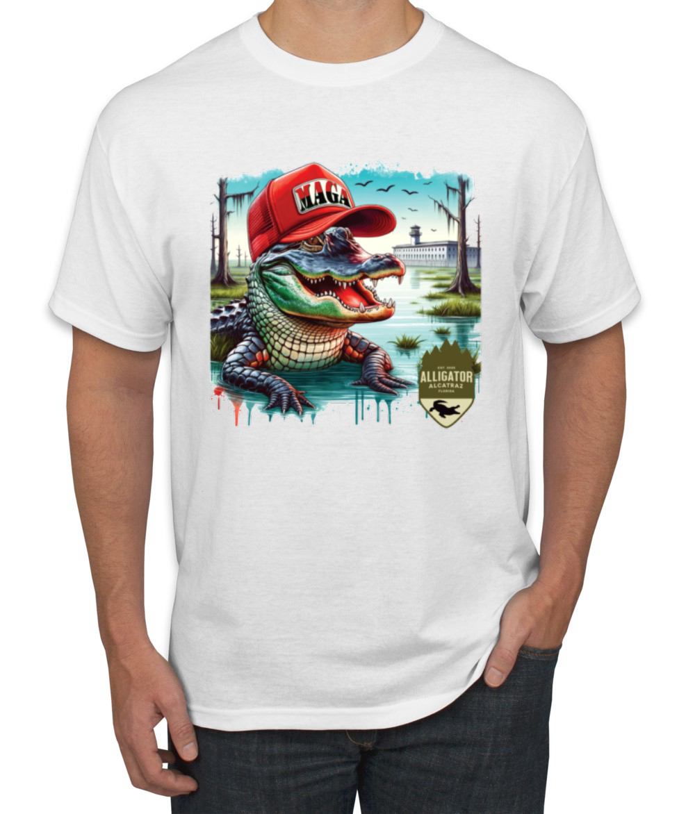 Camiseta para hombre Alligator Alcatraz Everglades divertida inmigración americana - Imagen 21 de 28