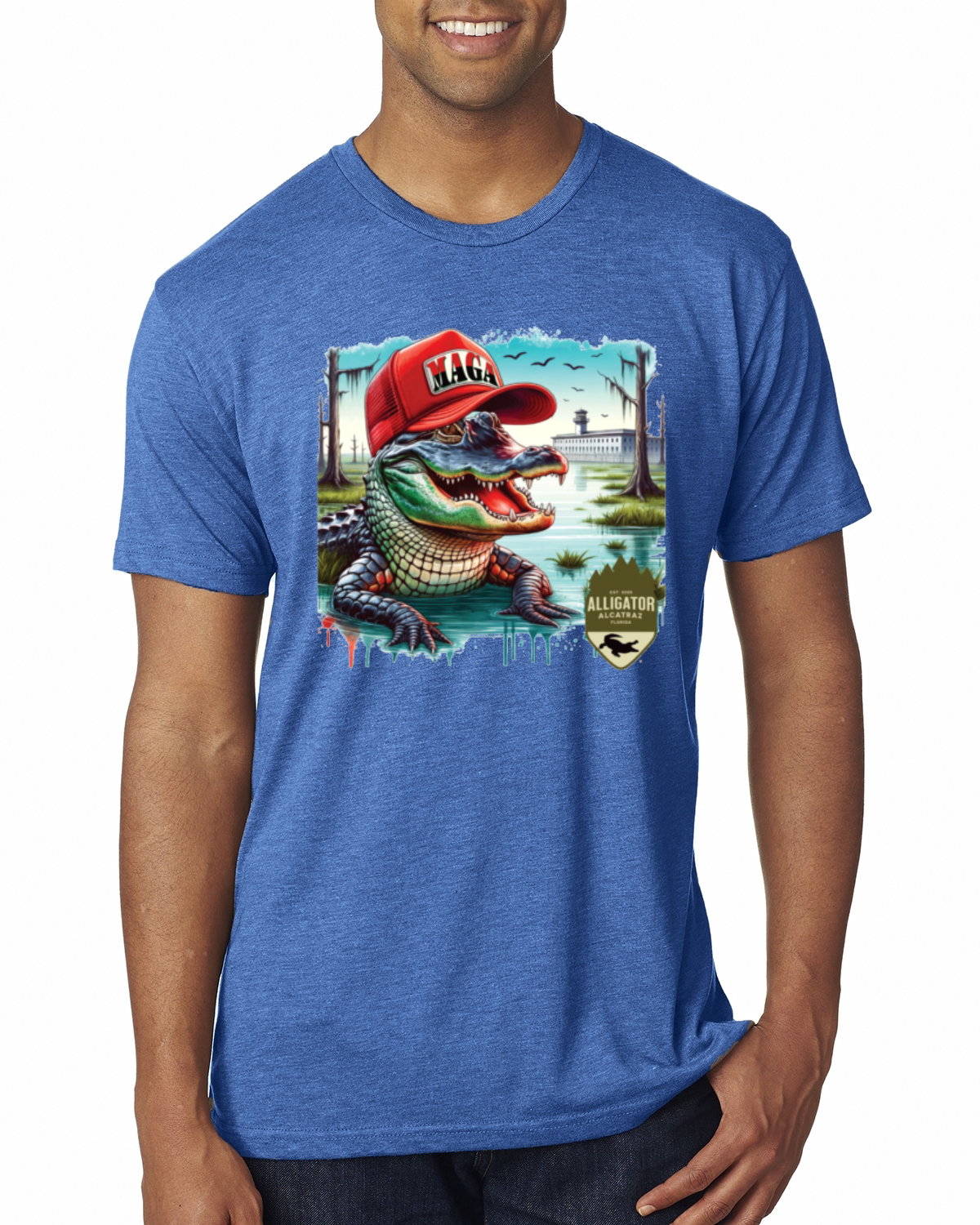 Camiseta premium Alligator Alcatraz Everglades divertida inmigración estadounidense para hombre - Imagen 11 de 17
