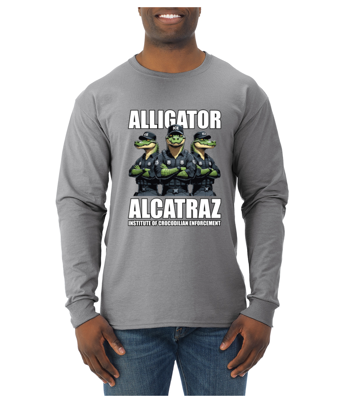 Camisa de manga larga Alligator Alcatraz Institute Of Crocodrilian Enforcement para hombre - Imagen 7 de 17