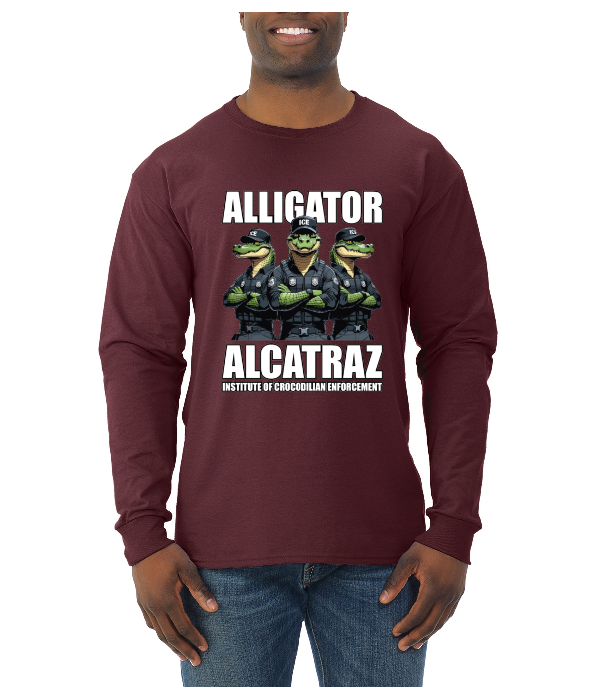 Camisa de manga larga Alligator Alcatraz Institute Of Crocodrilian Enforcement para hombre - Imagen 10 de 17