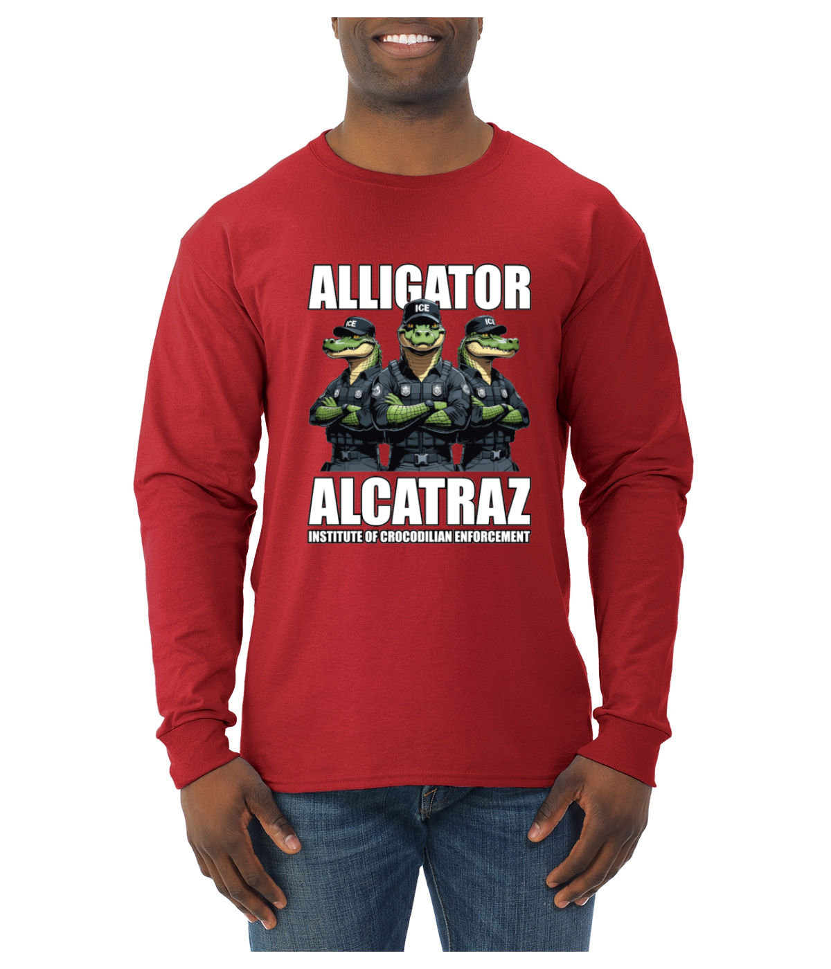 Camisa de manga larga Alligator Alcatraz Institute Of Crocodrilian Enforcement para hombre - Imagen 12 de 17