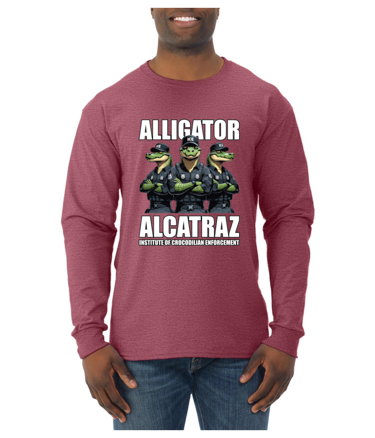 Camisa de manga larga Alligator Alcatraz Institute Of Crocodrilian Enforcement para hombre - Imagen 15 de 17
