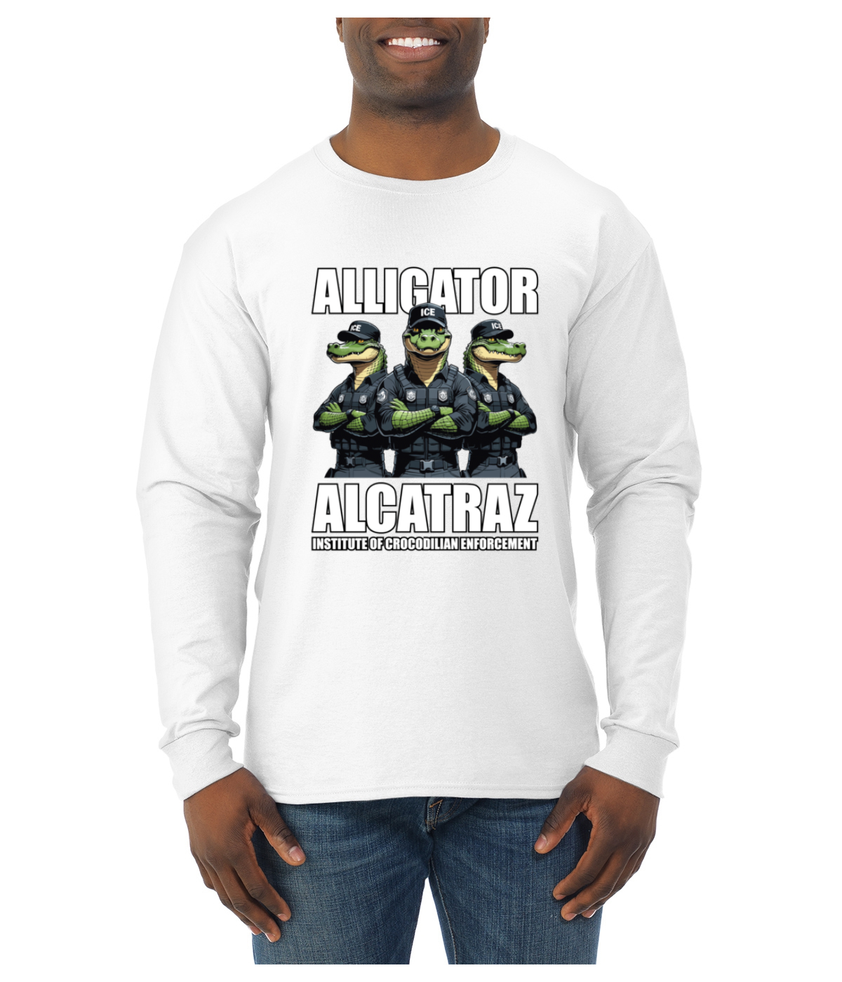 Camisa de manga larga Alligator Alcatraz Institute Of Crocodrilian Enforcement para hombre - Imagen 16 de 17