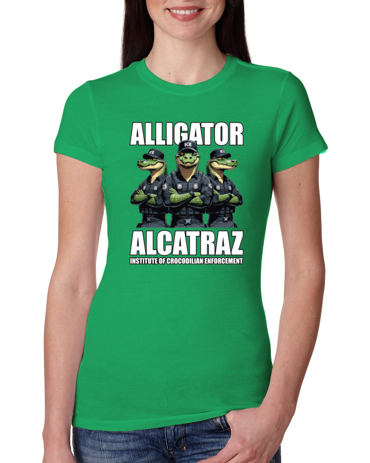 Camiseta ajustada Alligator Alcatraz Institute Of Crocodrilian Enforcement para mujer - Imagen 5 de 15