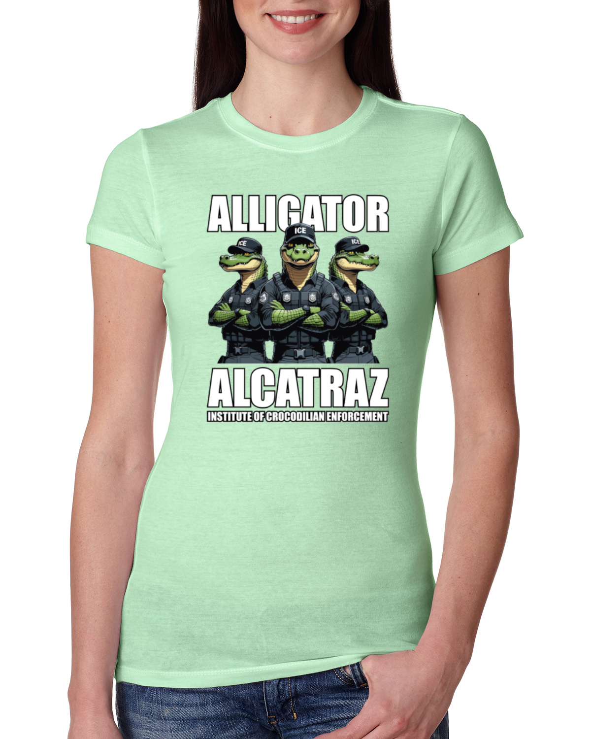 Camiseta ajustada Alligator Alcatraz Institute Of Crocodrilian Enforcement para mujer - Imagen 12 de 15