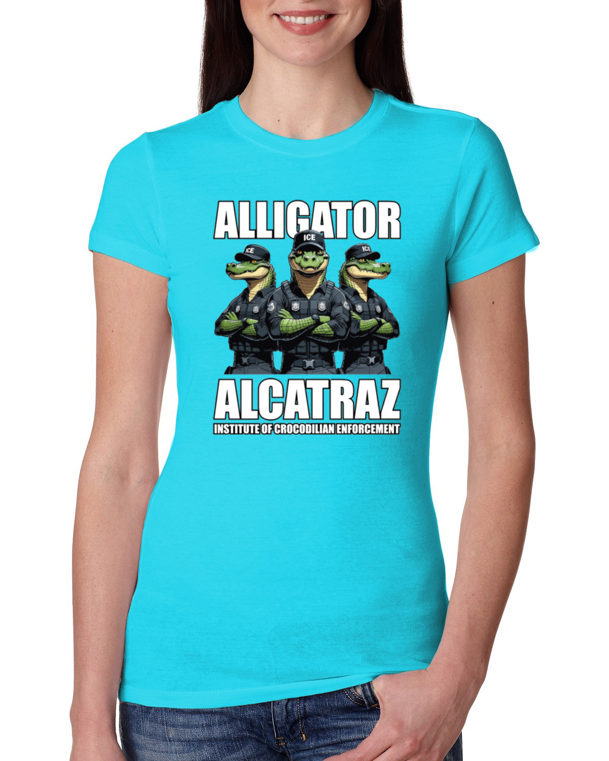 Camiseta ajustada Alligator Alcatraz Institute Of Crocodrilian Enforcement para mujer - Imagen 15 de 15