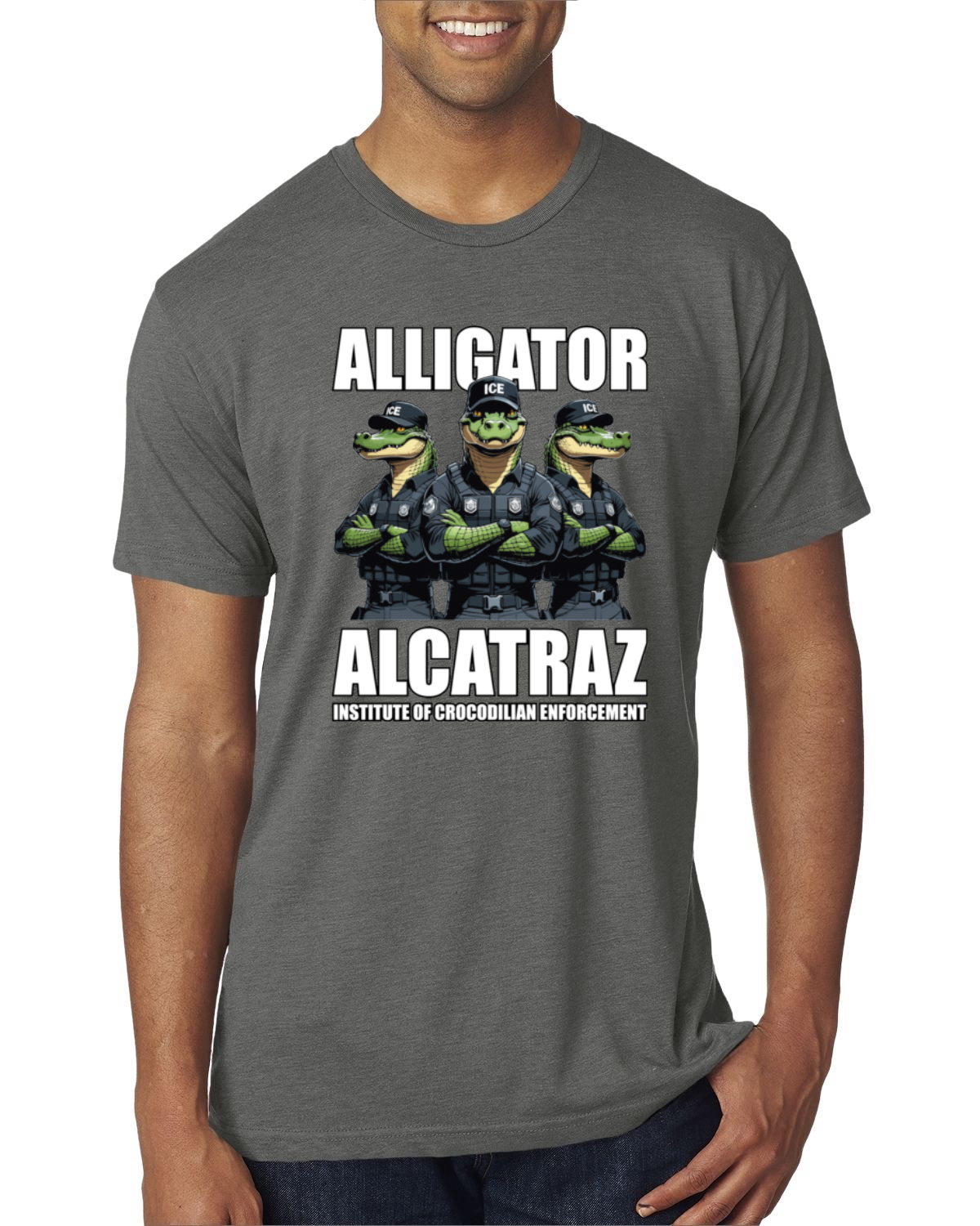 Camiseta premium Alligator Alcatraz Institute Of Crocodrilian Enforcement para hombre - Imagen 15 de 17