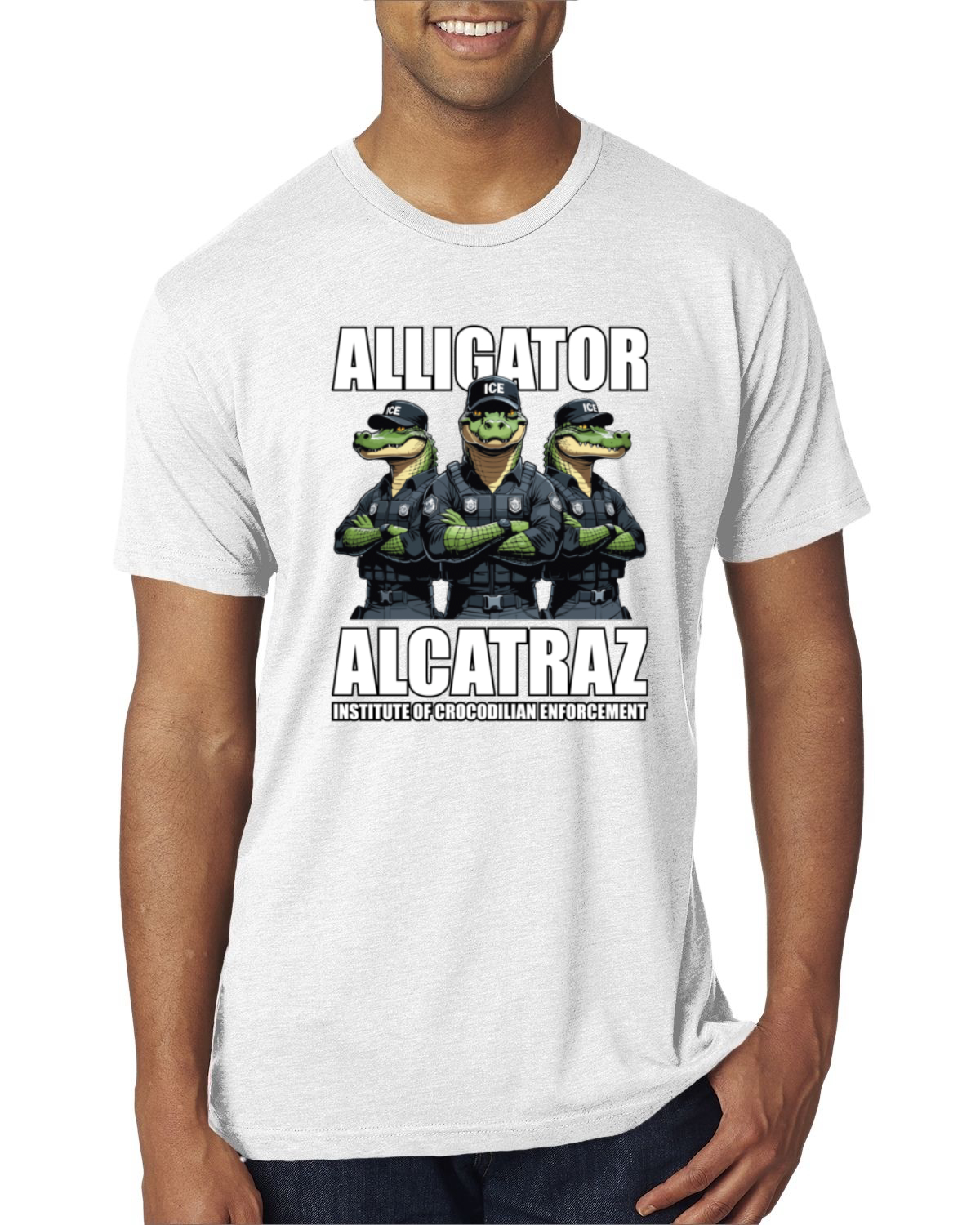 Camiseta premium Alligator Alcatraz Institute Of Crocodrilian Enforcement para hombre - Imagen 5 de 17