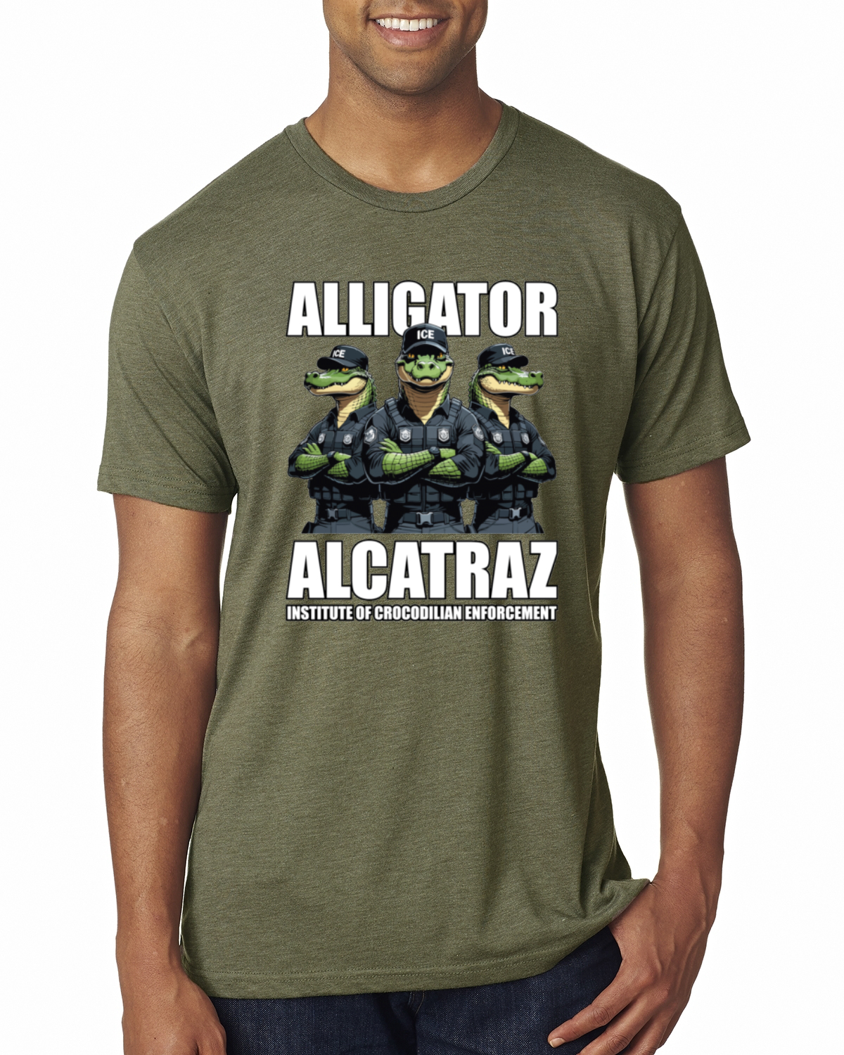 Camiseta premium Alligator Alcatraz Institute Of Crocodrilian Enforcement para hombre - Imagen 12 de 17